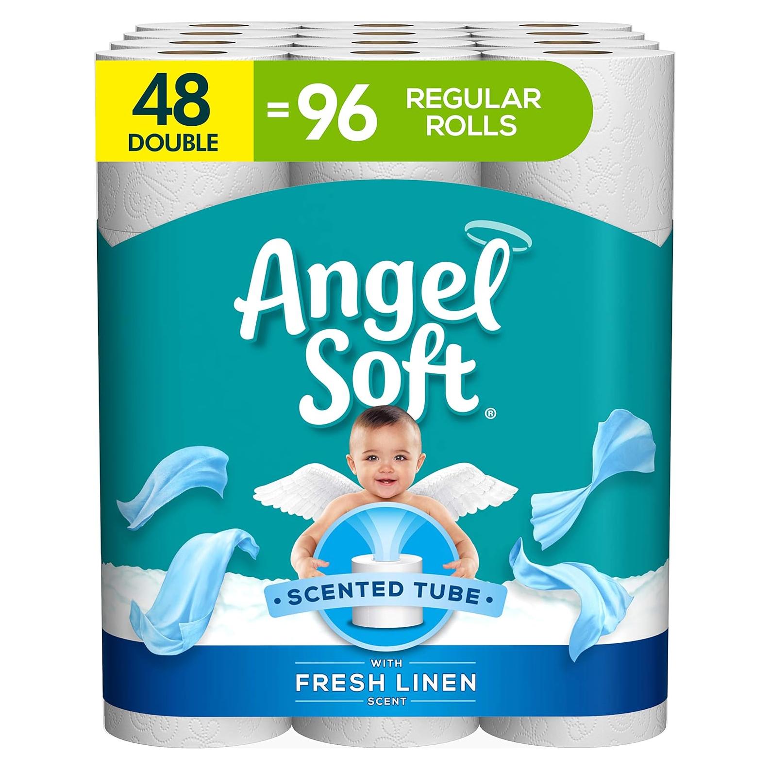 Papel Higiénico Angel Soft Aroma Lino Fresco 48 Rollos Dobles