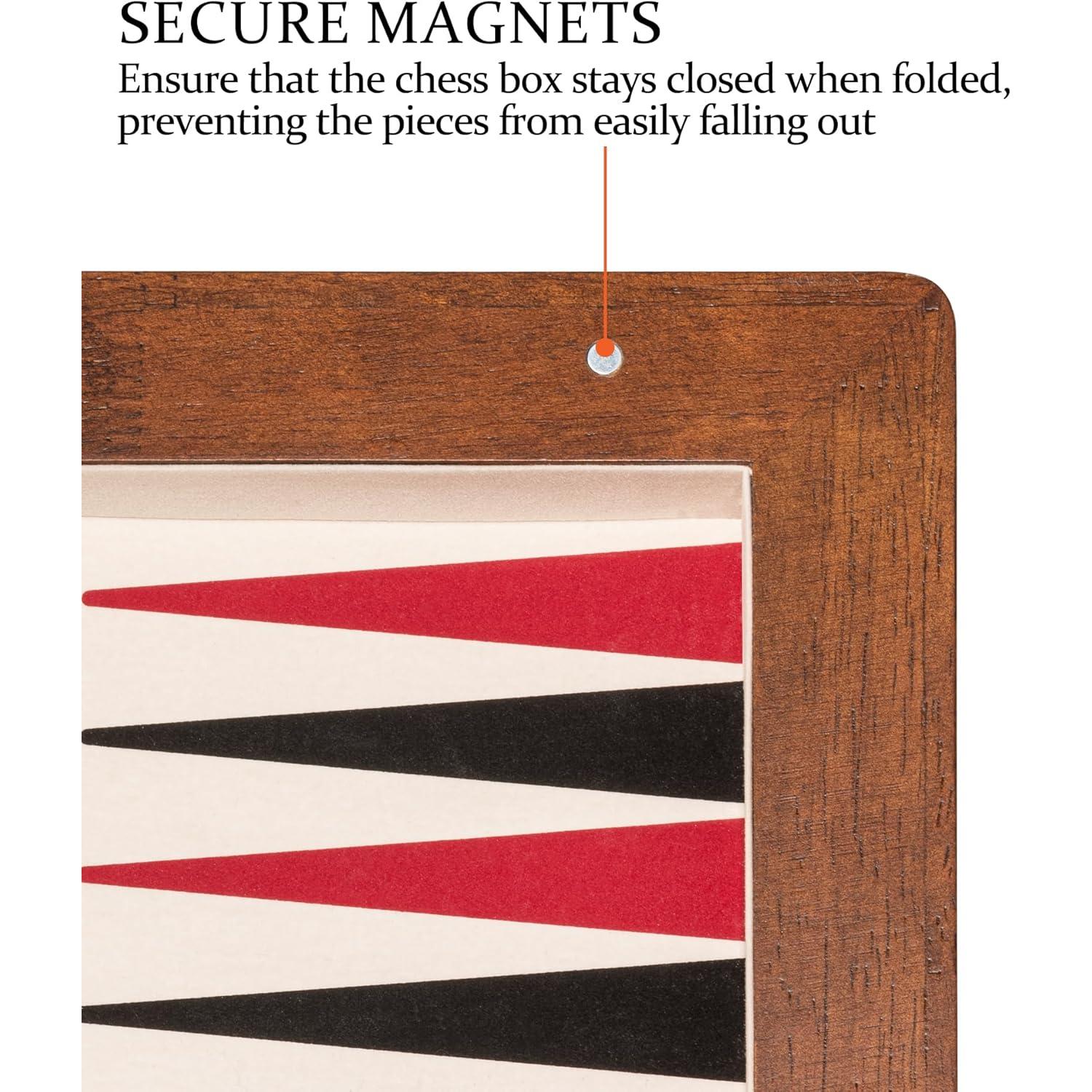 Juego de Ajedrez 3-en-1 Lingle de Madera Plegable 39x39 cm