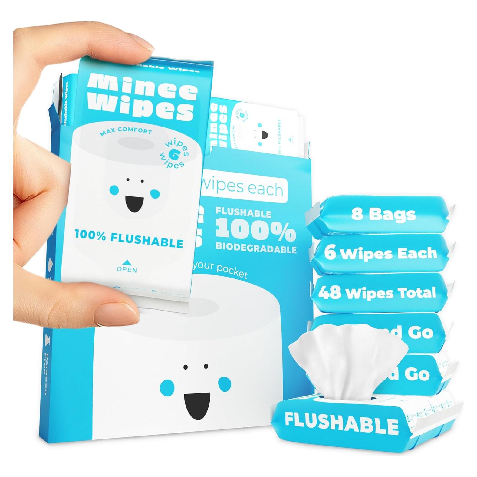 Toallitas Húmedas Desechables Minee - Paquete de 48 Toallitas