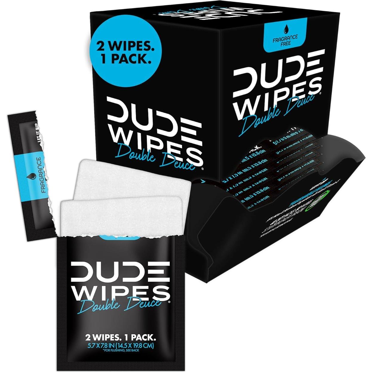 Toallitas Desechables DUDE Wipes - 80 Unidades Sin Fragancia