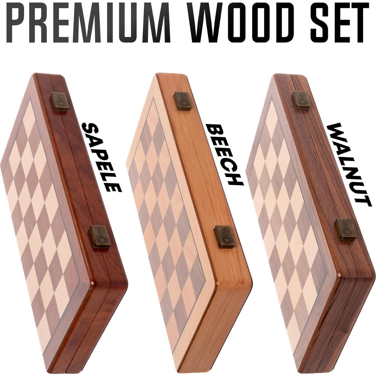 Juego de Ajedrez Magnético 38x38cm Chess Armory - Madera de Nogal