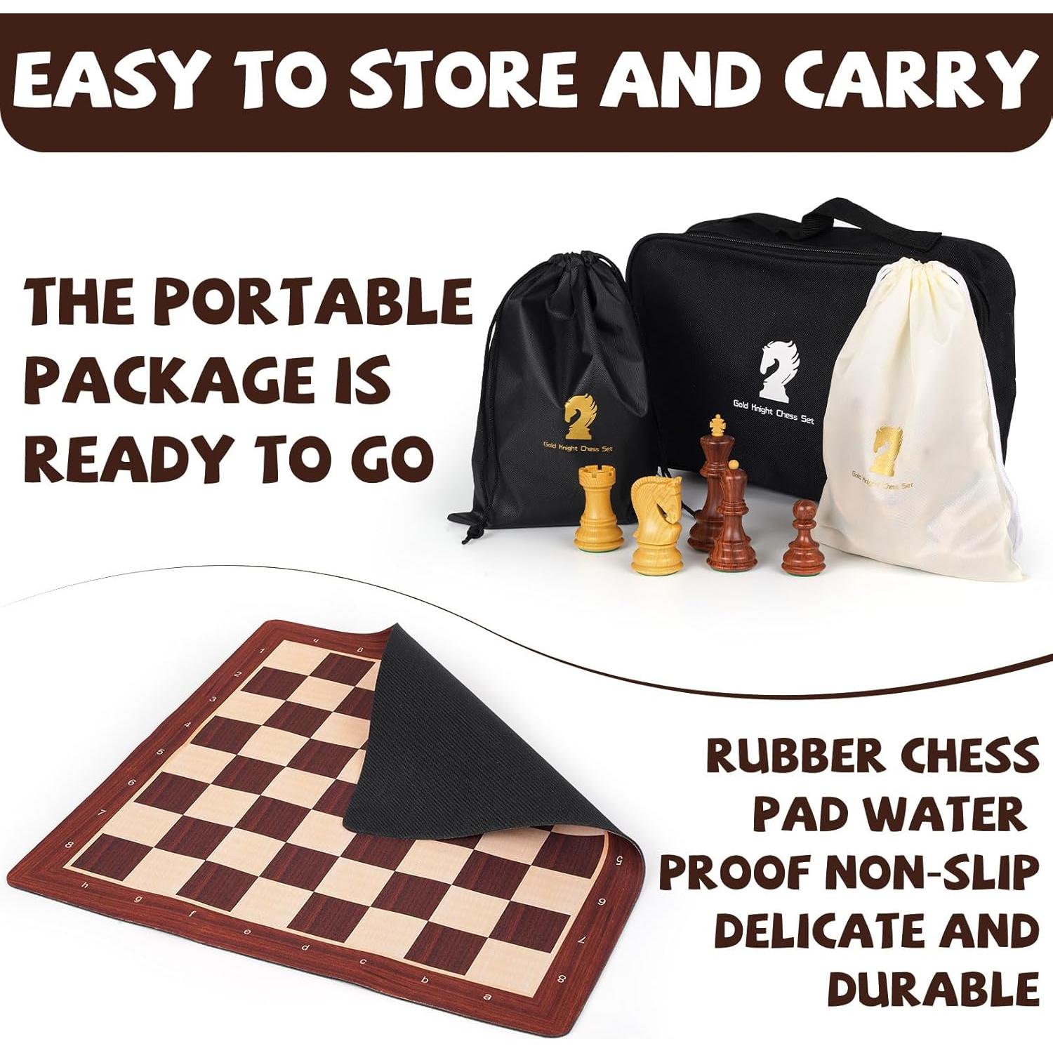 Juego de Ajedrez Plegable GHOOI 25.4x12.7cm Portátil