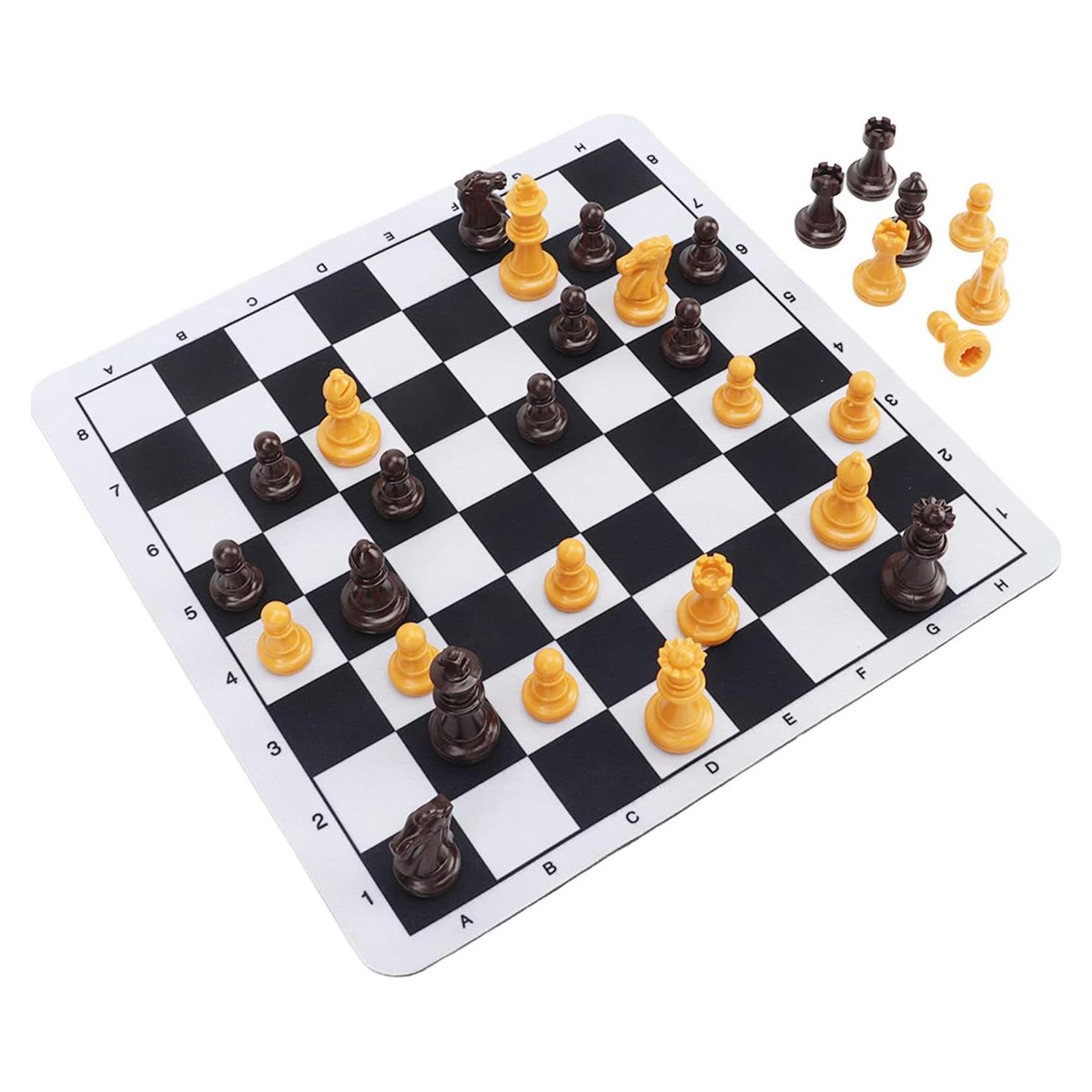 Juego de Ajedrez y Damas Portátil Yuecoom, Tablero Roll-Up