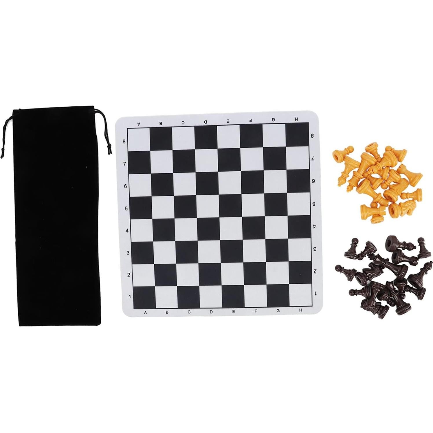 Juego de Ajedrez y Damas Portátil Yuecoom, Tablero Roll-Up