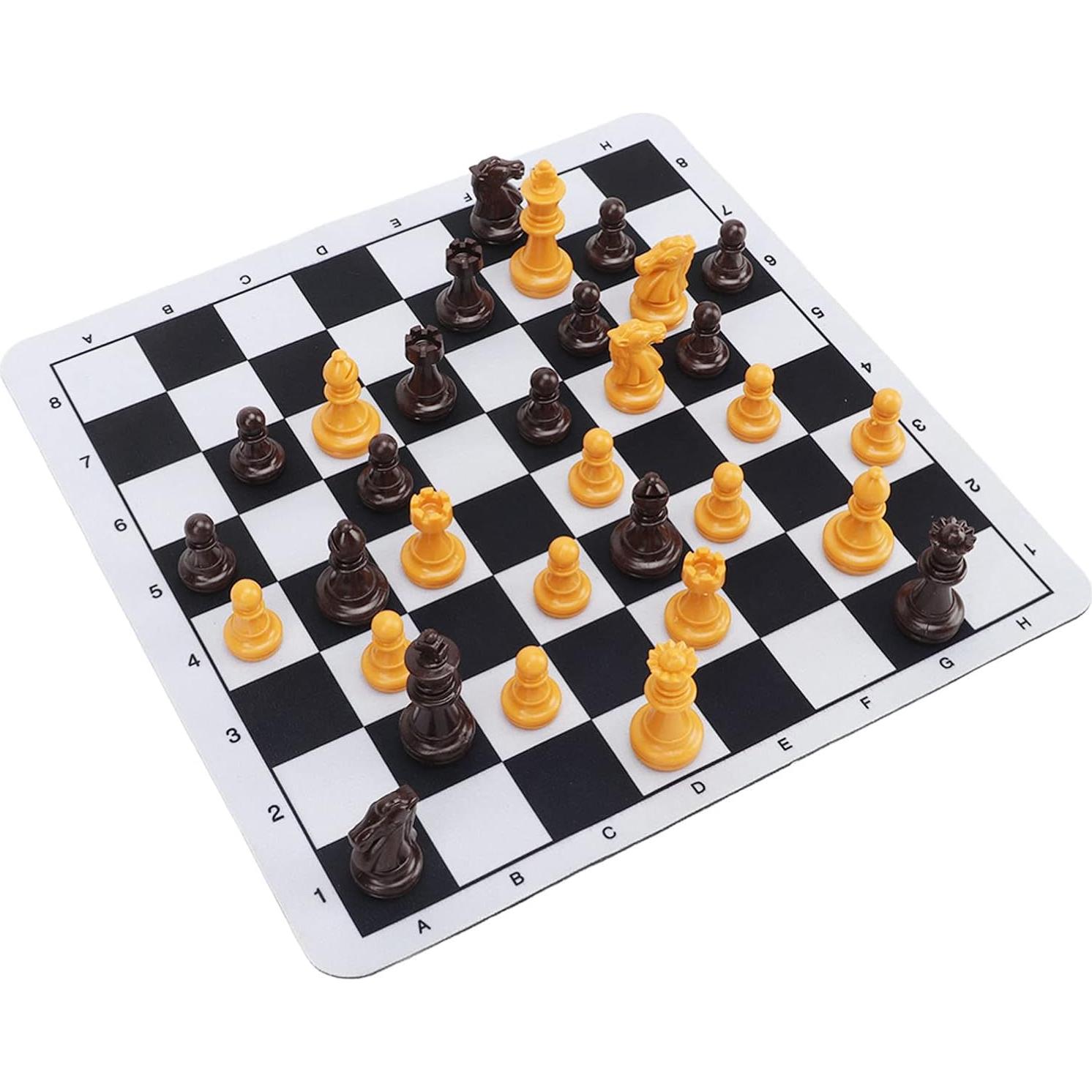 Juego de Ajedrez y Damas Portátil Yuecoom, Tablero Roll-Up