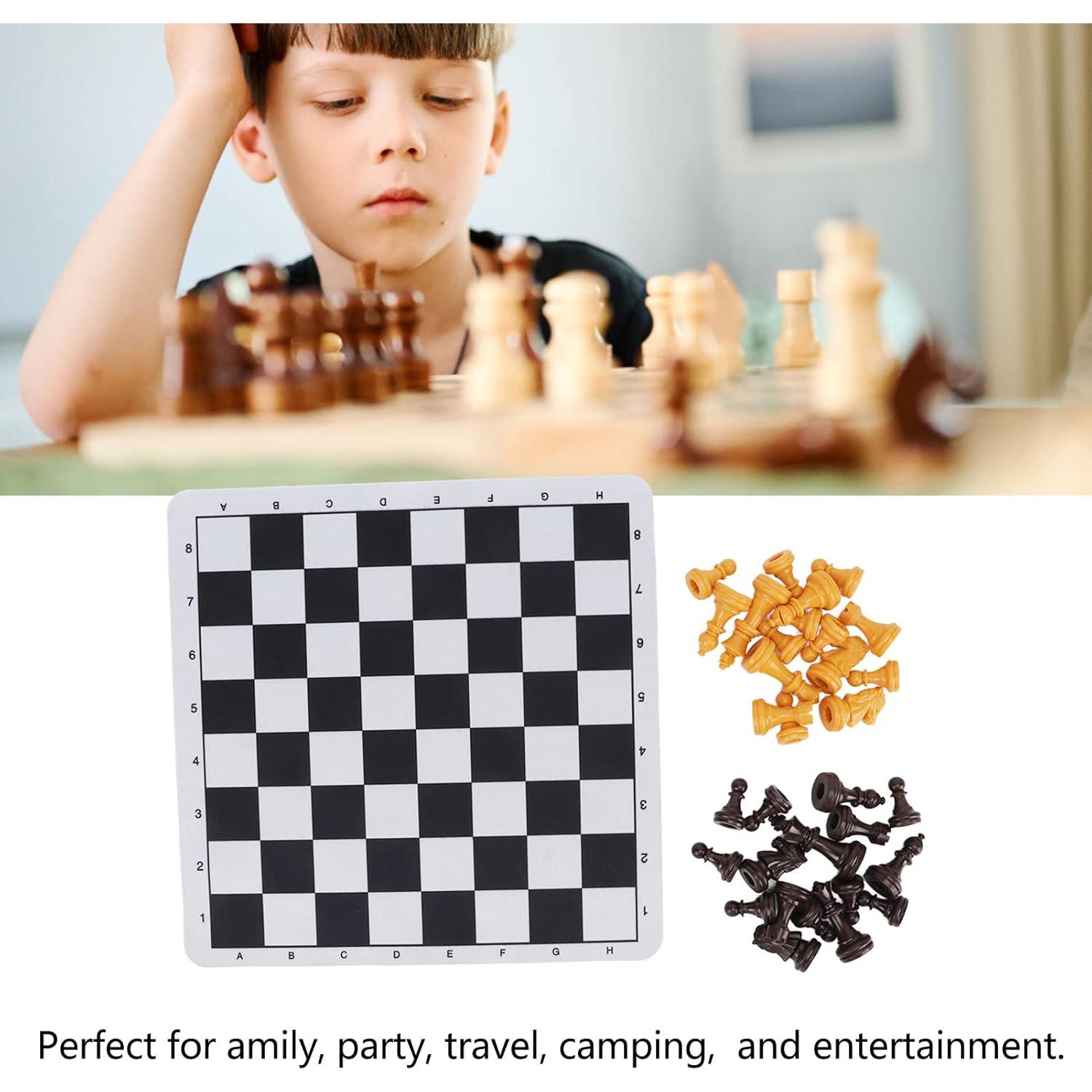 Juego de Ajedrez y Damas Portátil Yuecoom, Tablero Roll-Up