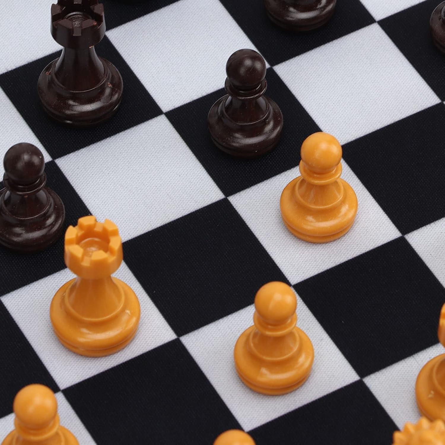 Juego de Ajedrez y Damas Portátil Yuecoom, Tablero Roll-Up