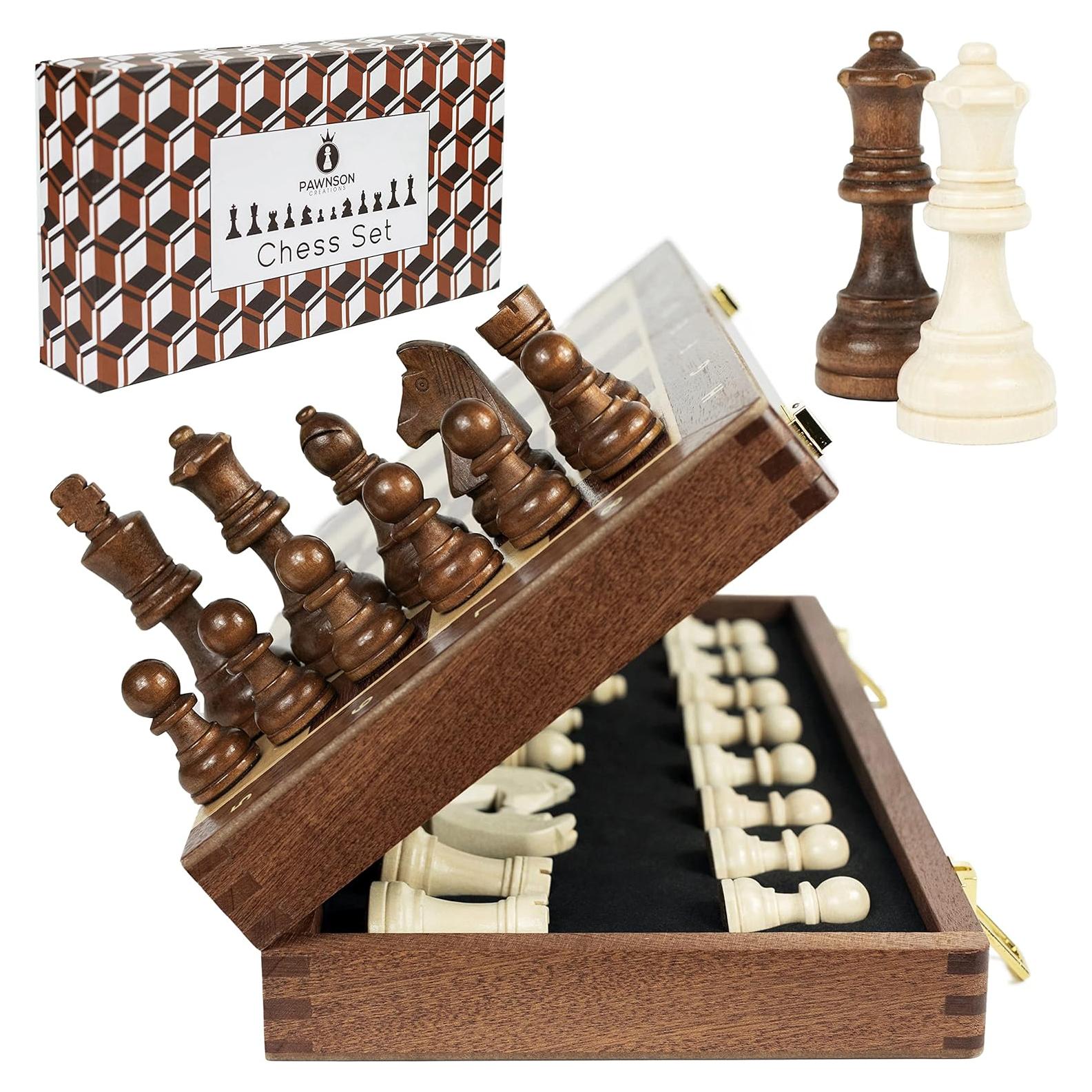 Juego de Ajedrez Magnético de Madera Staunton 39.37 cm