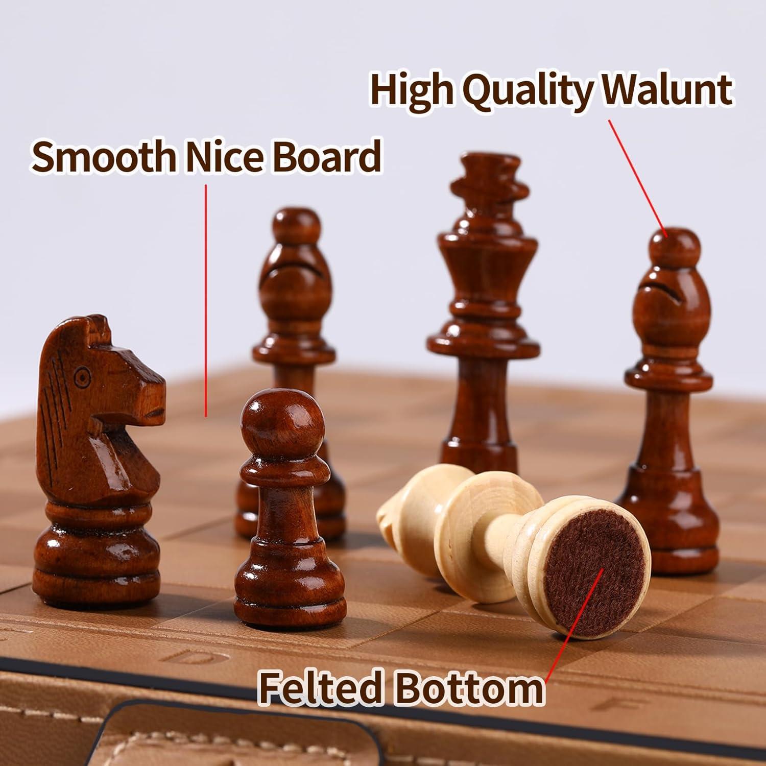 Juego de Ajedrez y Damas Magnético 2 en 1 Rinten 30 cm