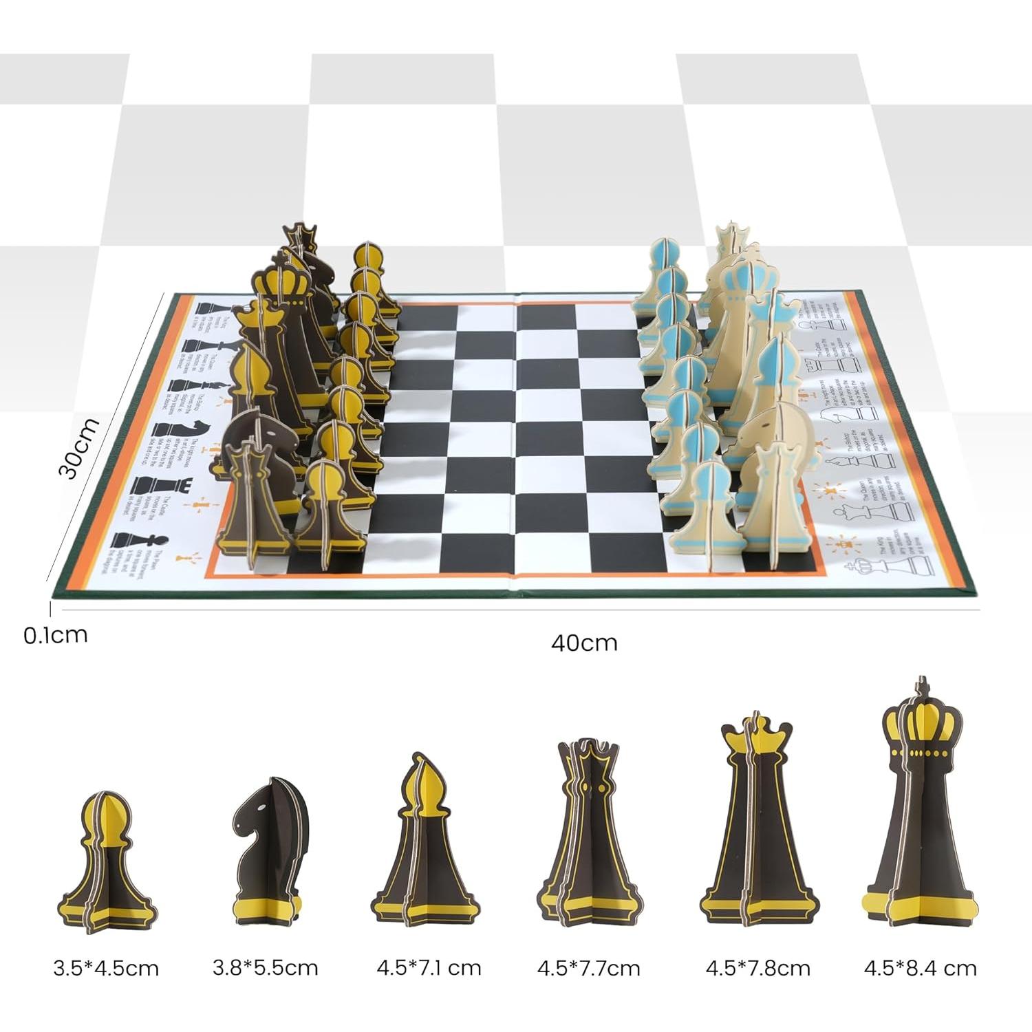 Juego de Ajedrez Plegable Ultra Delgado BAORIVER 40.6x30.5cm