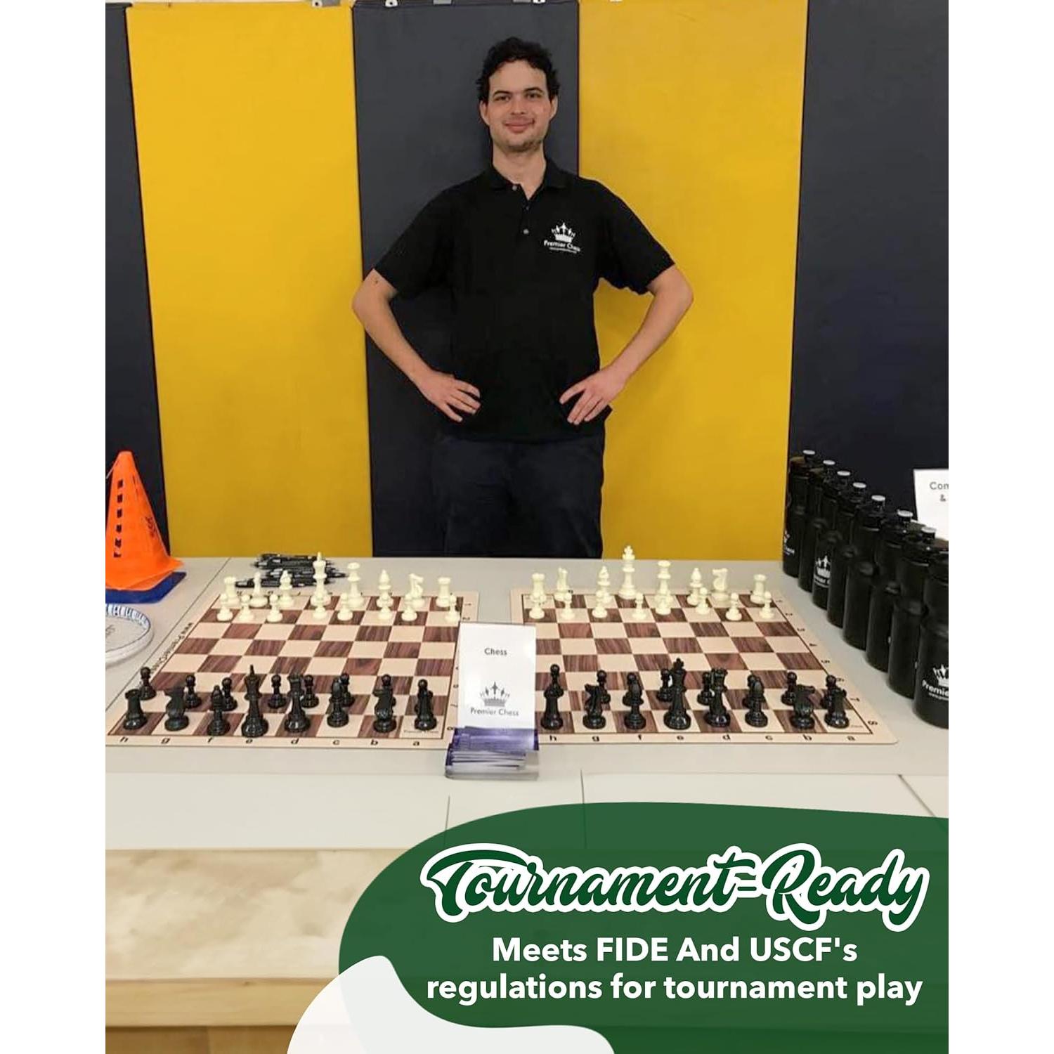 Juego de Ajedrez WE Games Torneo 34 Piezas con Tablero Plegable