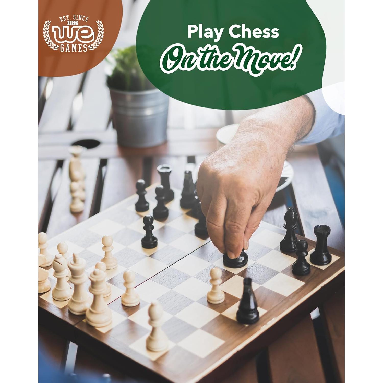 Juego de Ajedrez WE Games Torneo 34 Piezas con Tablero Plegable