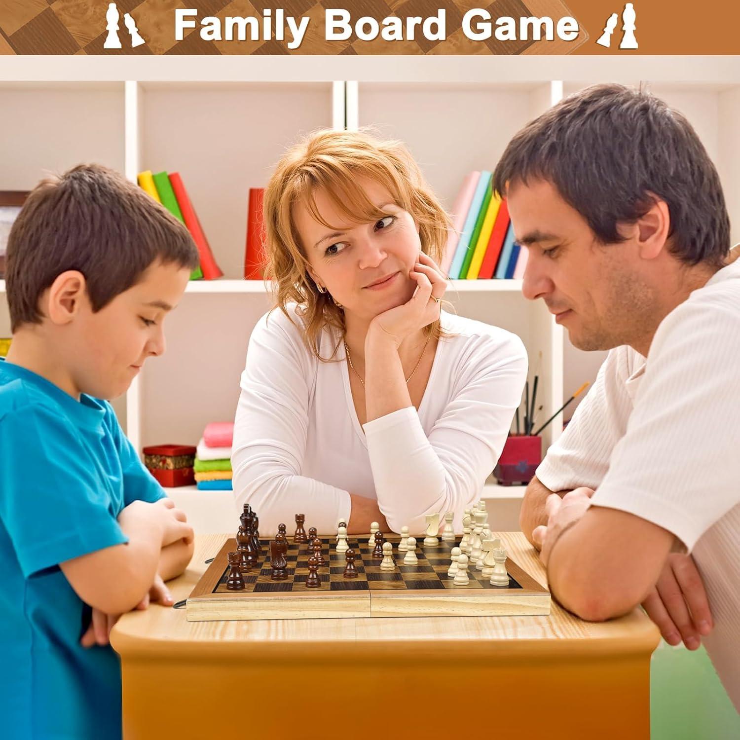 Juego de Ajedrez Magnético de Madera Cymy 38.9x38.9cm Plegable