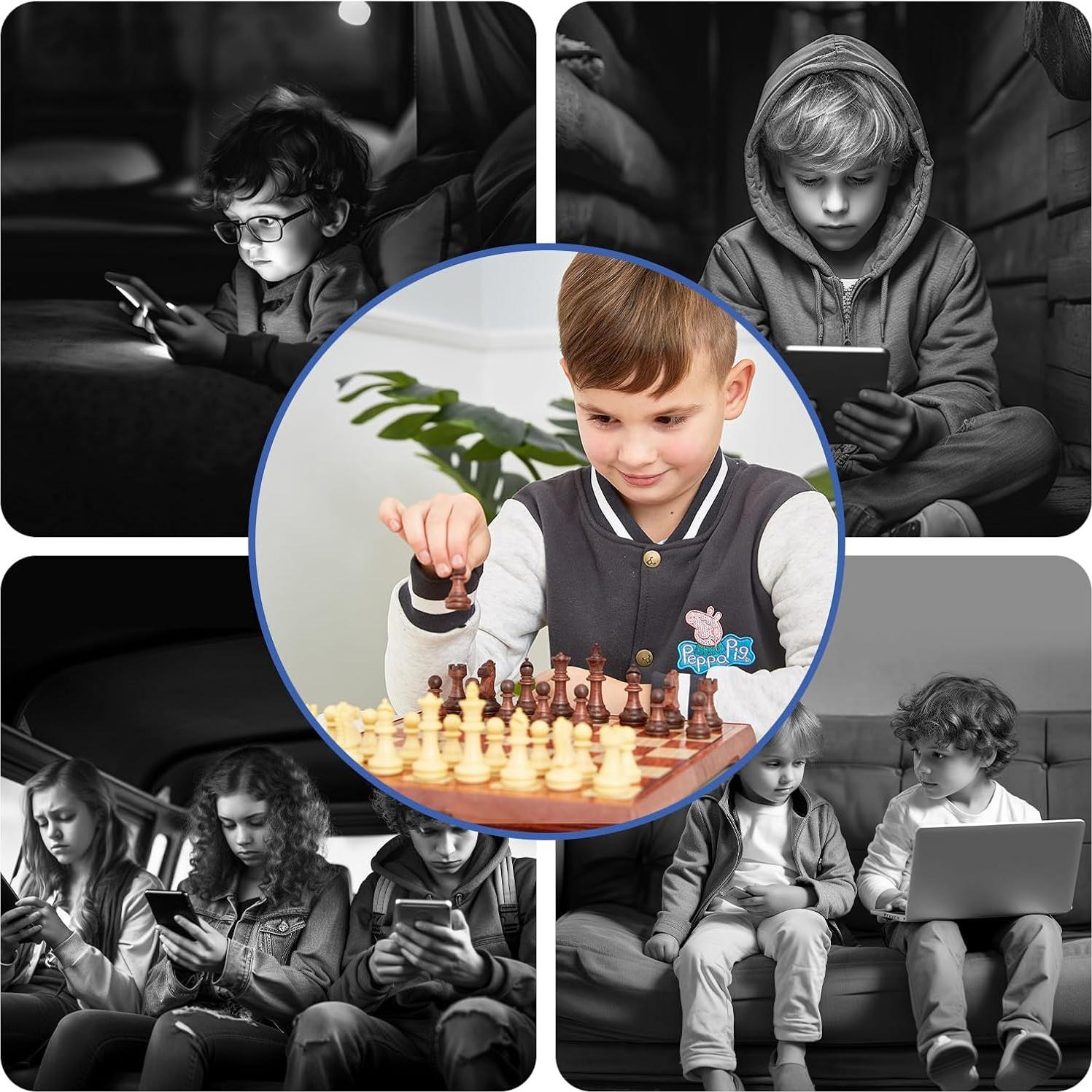 Juego de Ajedrez Magnético de Viaje Kidami 30.48 cm Plegable