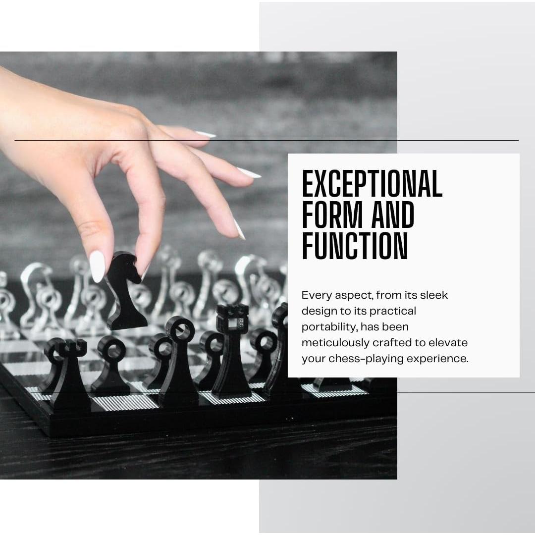 Juego de Ajedrez Portátil Lucite 10" (25.4 cm) con Almacenamiento