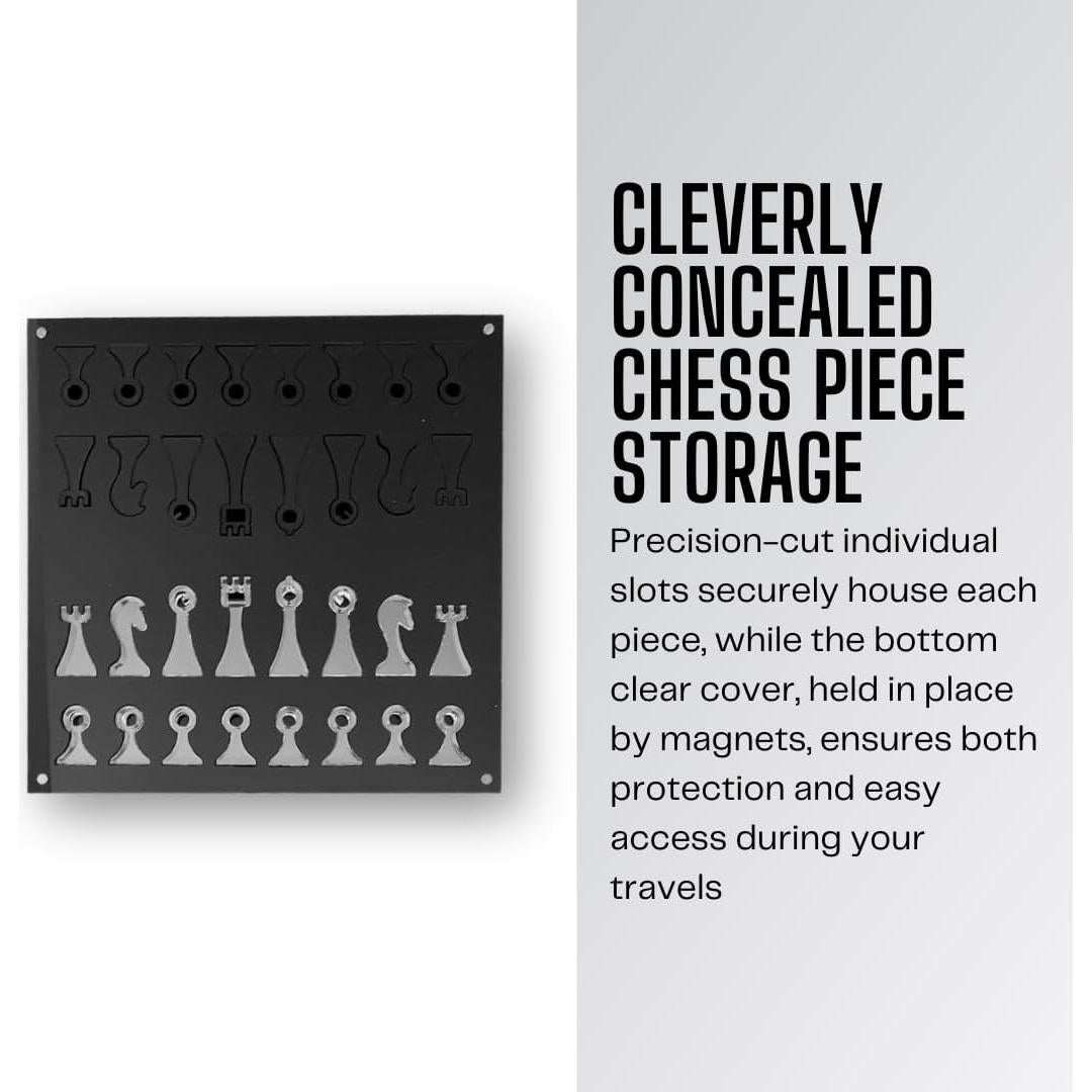 Juego de Ajedrez Portátil Lucite 10" (25.4 cm) con Almacenamiento
