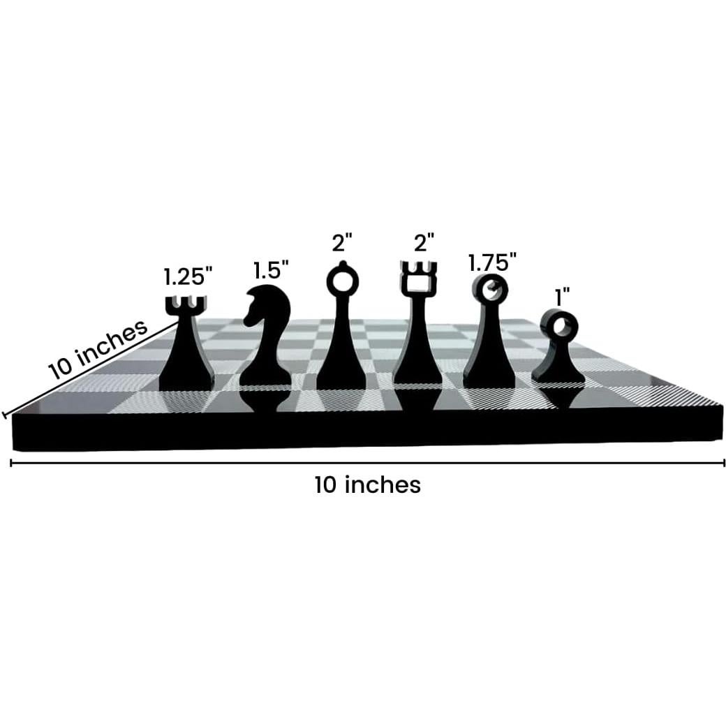 Juego de Ajedrez Portátil Lucite 10" (25.4 cm) con Almacenamiento