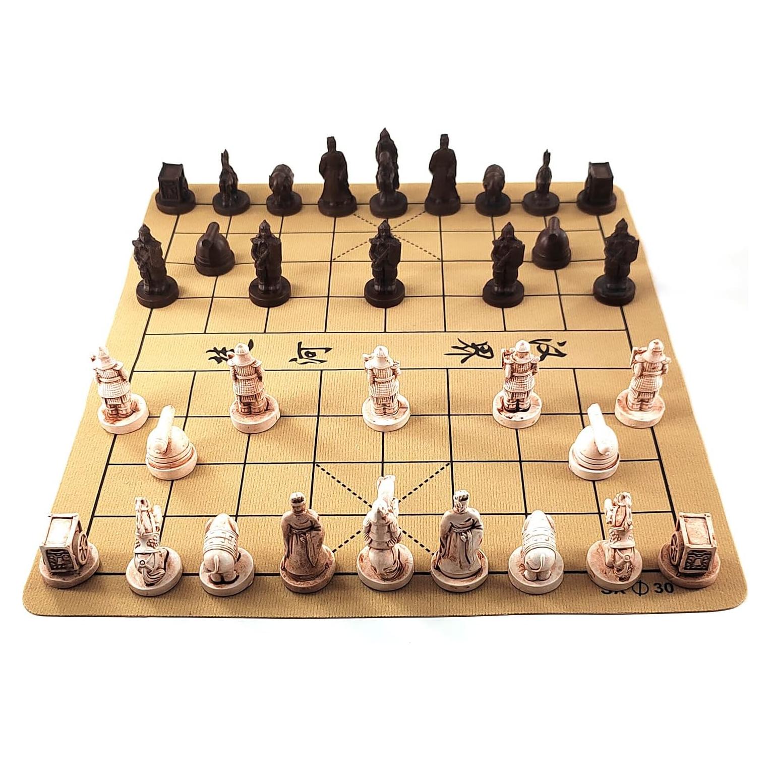 Juego de Ajedrez Chino Xiangqi Portátil Zhishengbusiness 30x30cm