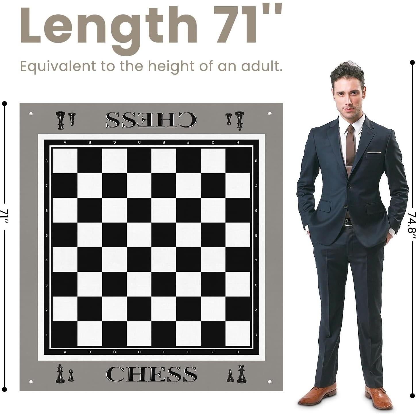 Juego de Ajedrez Gigante ELONGDI 32 Piezas Exterior 180x160cm