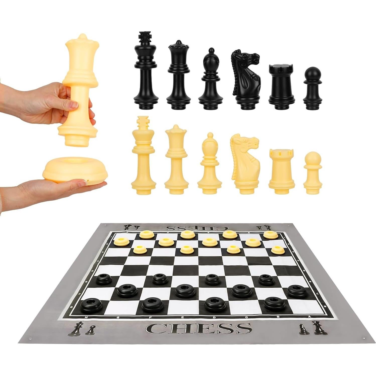 Juego de Ajedrez Gigante ELONGDI 32 Piezas Exterior 180x160cm