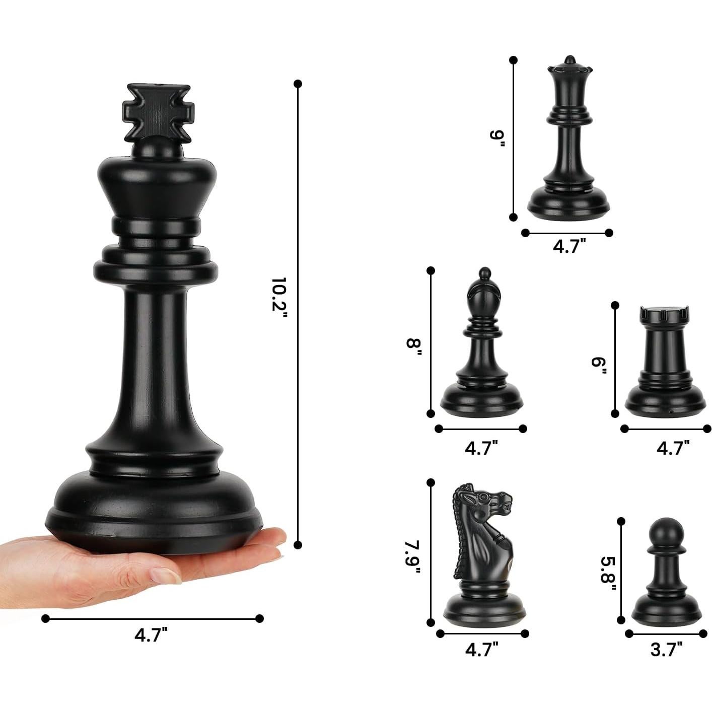 Juego de Ajedrez Gigante ELONGDI 32 Piezas Exterior 180x160cm