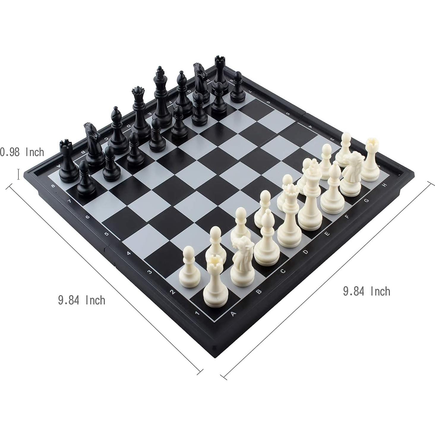 Juego de Ajedrez Magnético de Viaje DINOBROS Plegable 25cm