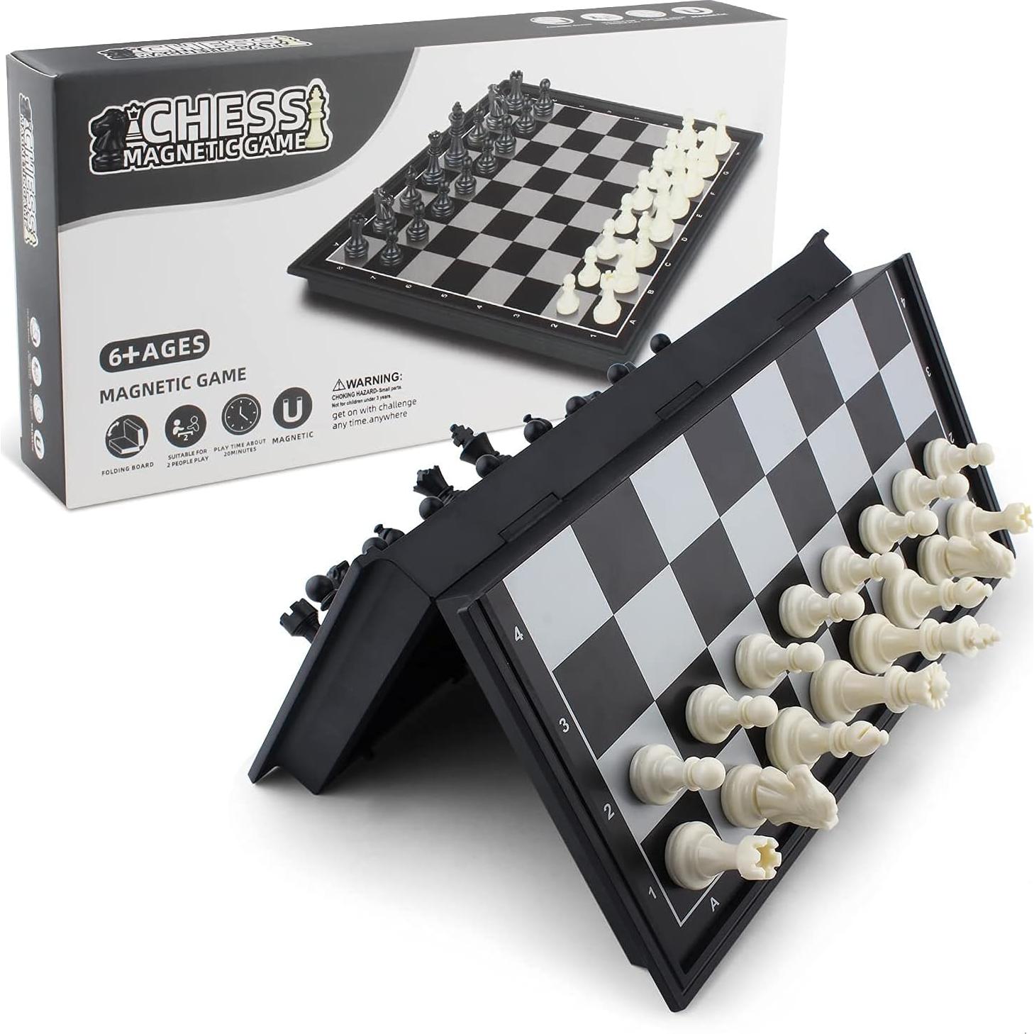 Juego de Ajedrez Magnético de Viaje DINOBROS Plegable 25cm