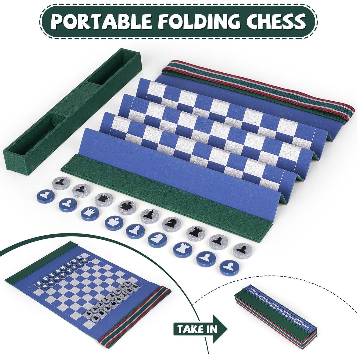 Juego de Ajedrez de Viaje Plegable Agirlgle 30.48 cm Acrílico