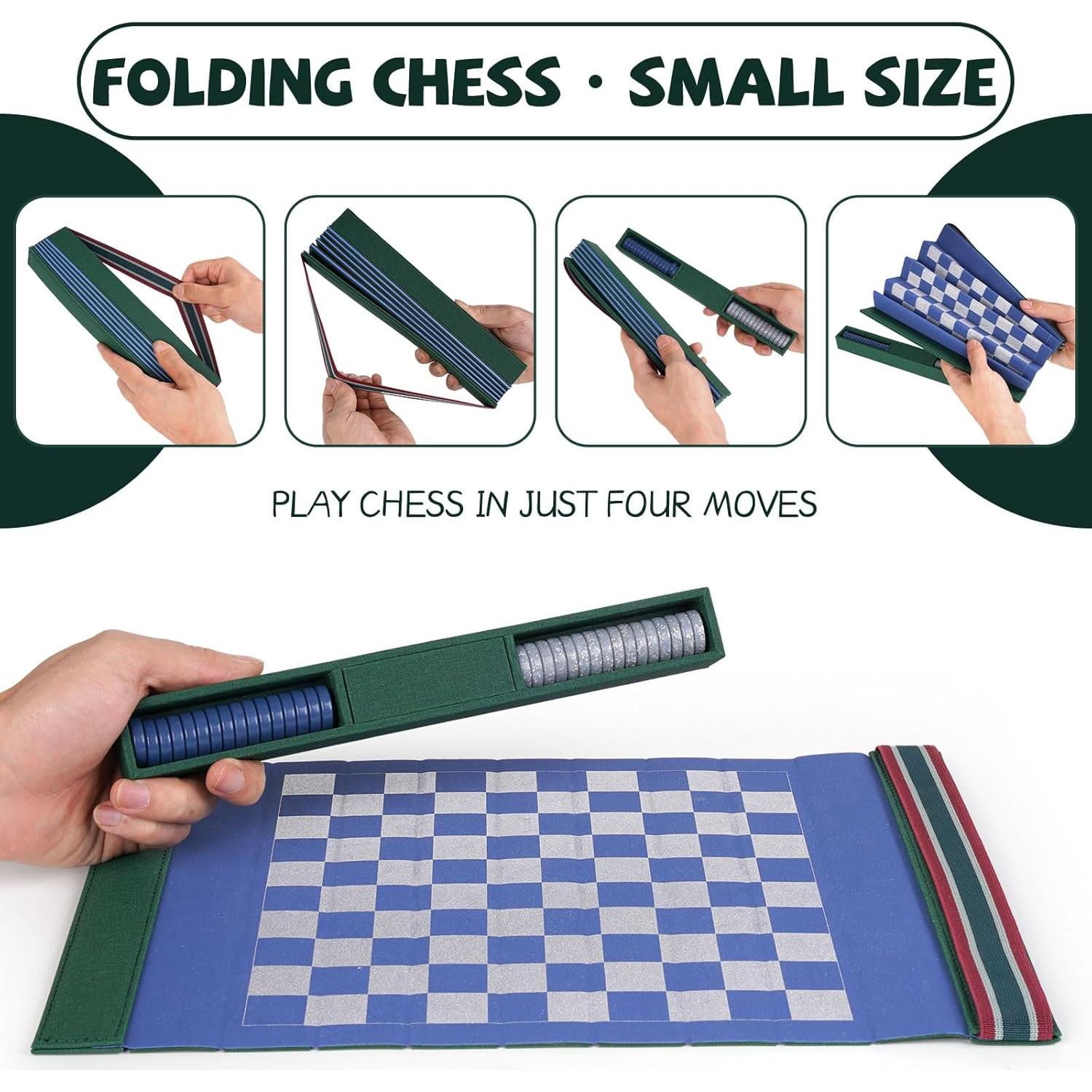 Juego de Ajedrez de Viaje Plegable Agirlgle 30.48 cm Acrílico