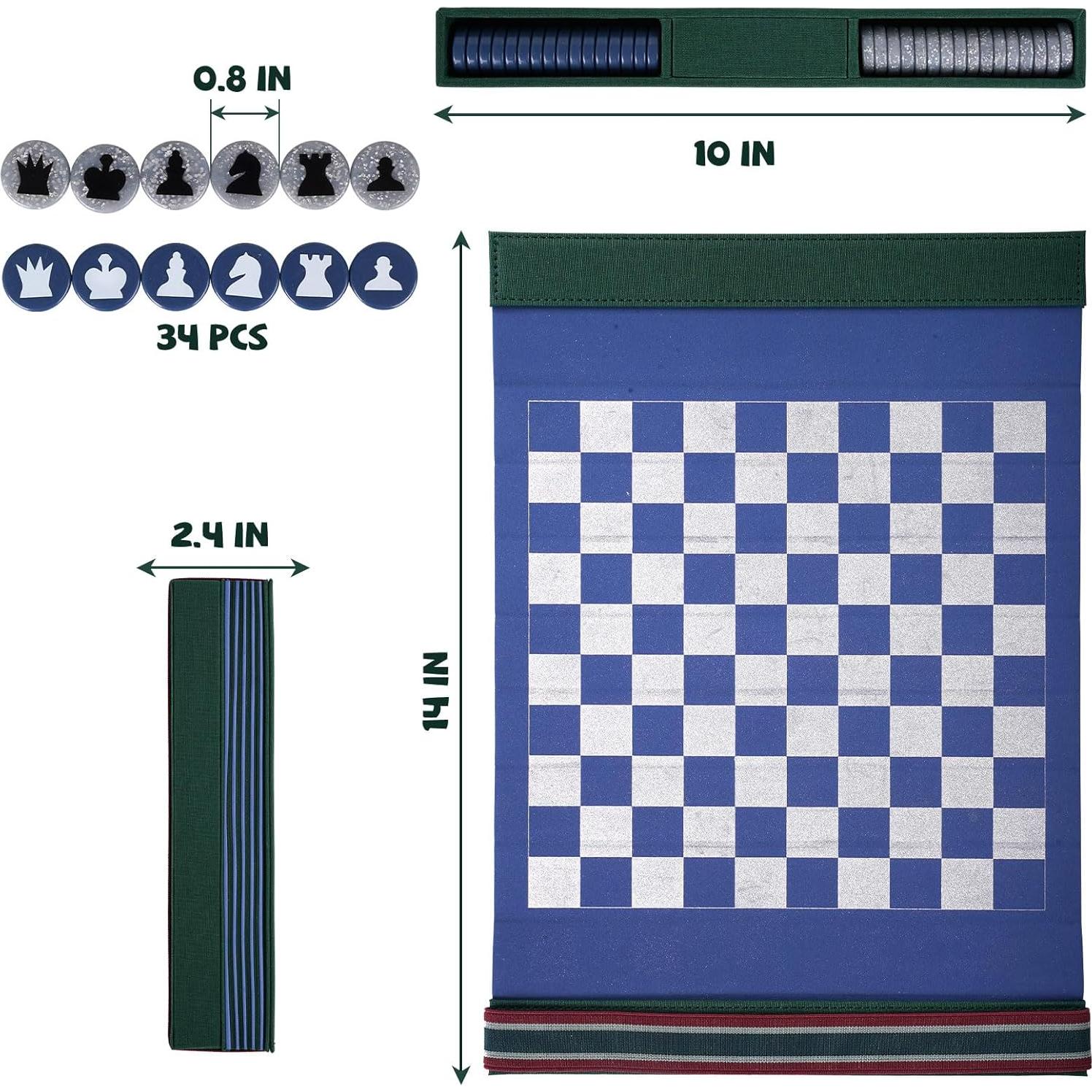 Juego de Ajedrez de Viaje Plegable Agirlgle 30.48 cm Acrílico