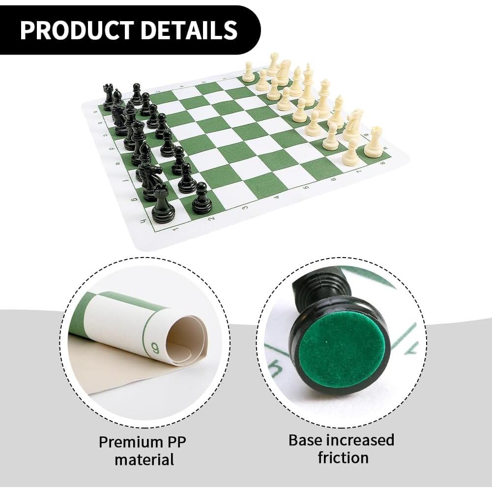 Juego de Ajedrez y Damas Tookie 42cm Plegable con Bolsa