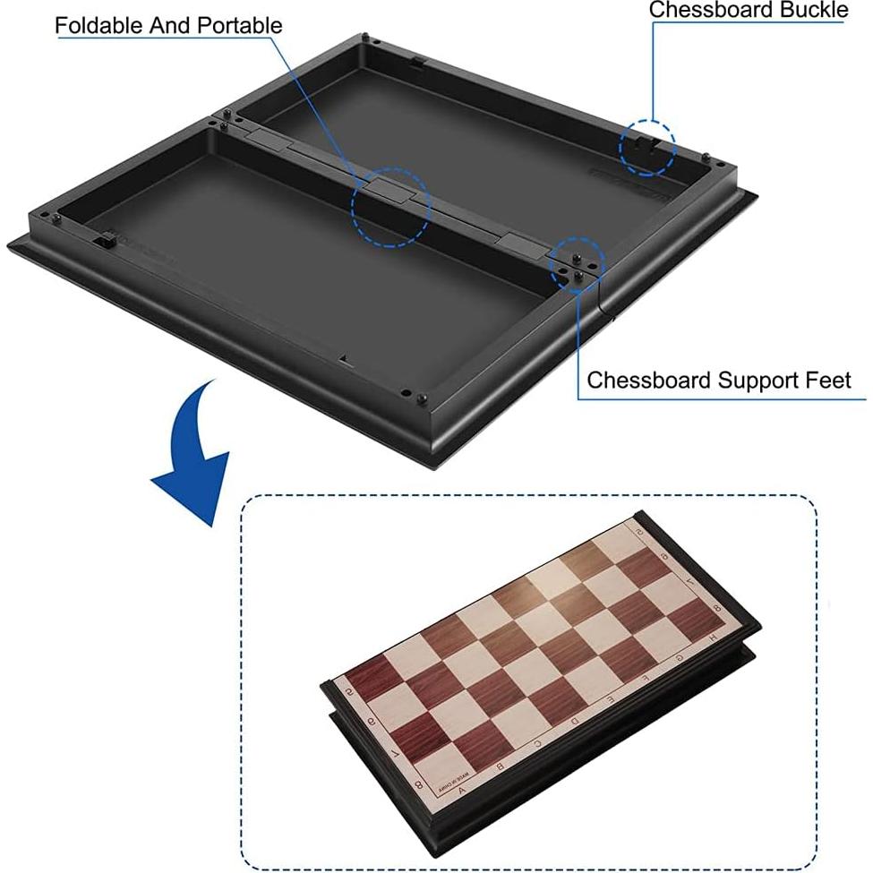 Juego de Ajedrez Mini Plegable MUKAYIMO con Piezas Magnéticas