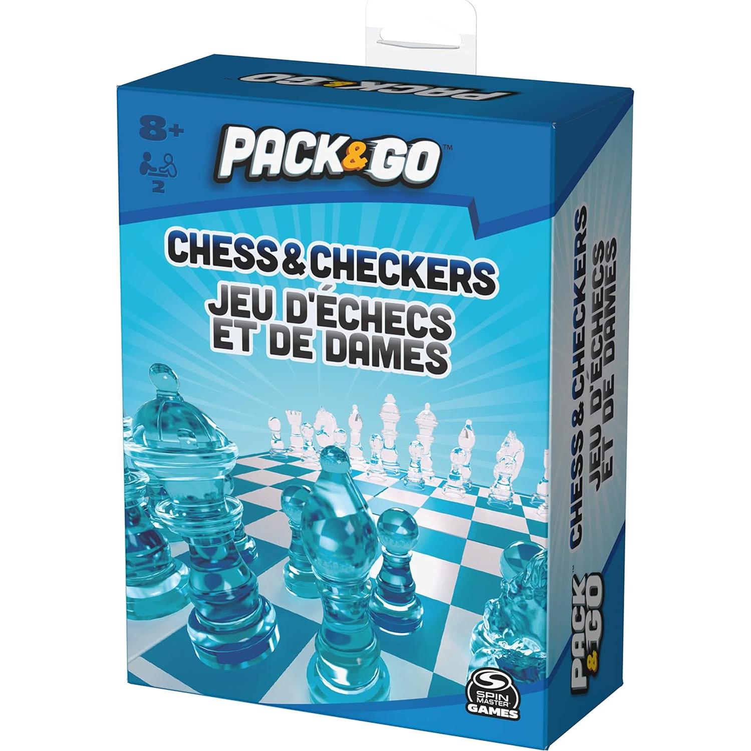 Juego de Ajedrez y Damas Pack & Go Spin Master 11.4x17.5cm