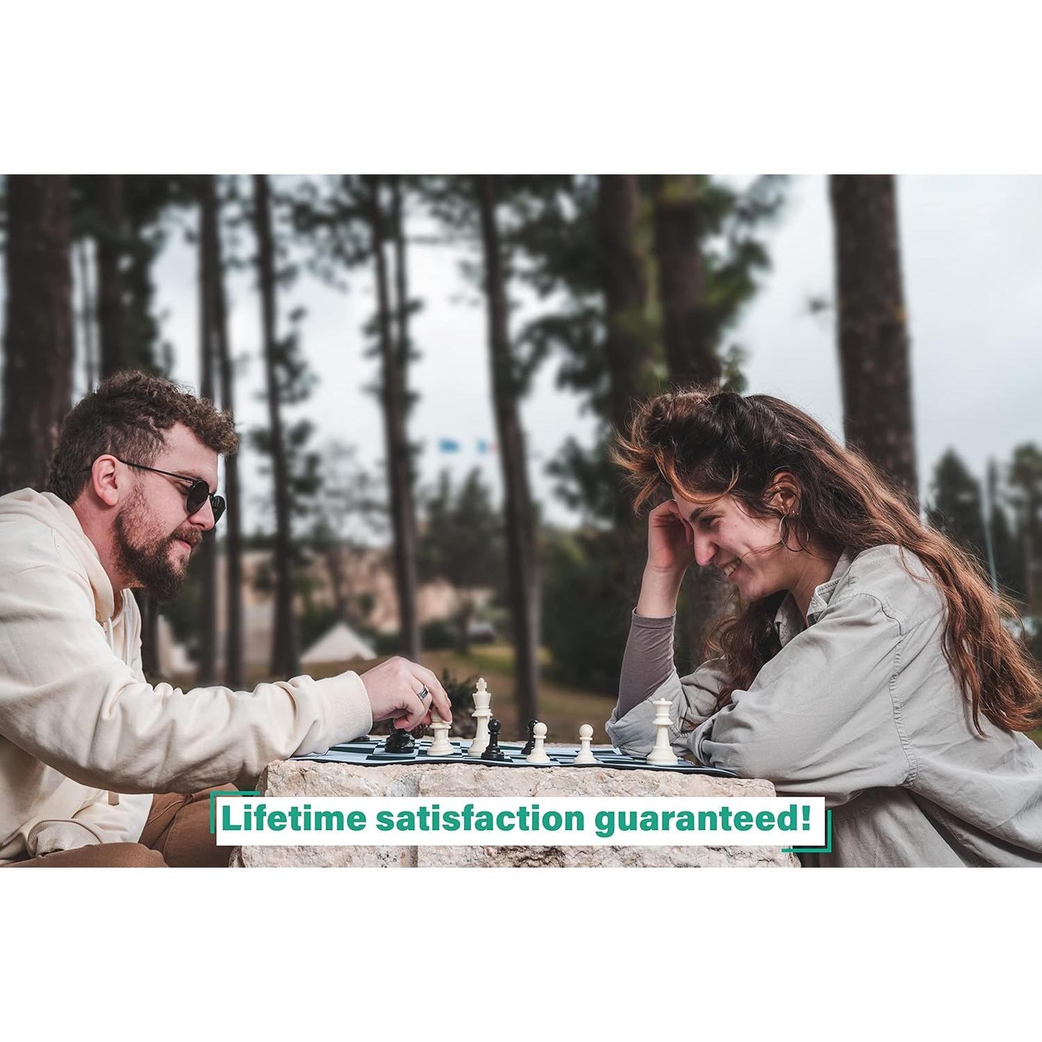 Juego de Ajedrez Profesional Mynnnat - Tablero enrollable y piezas