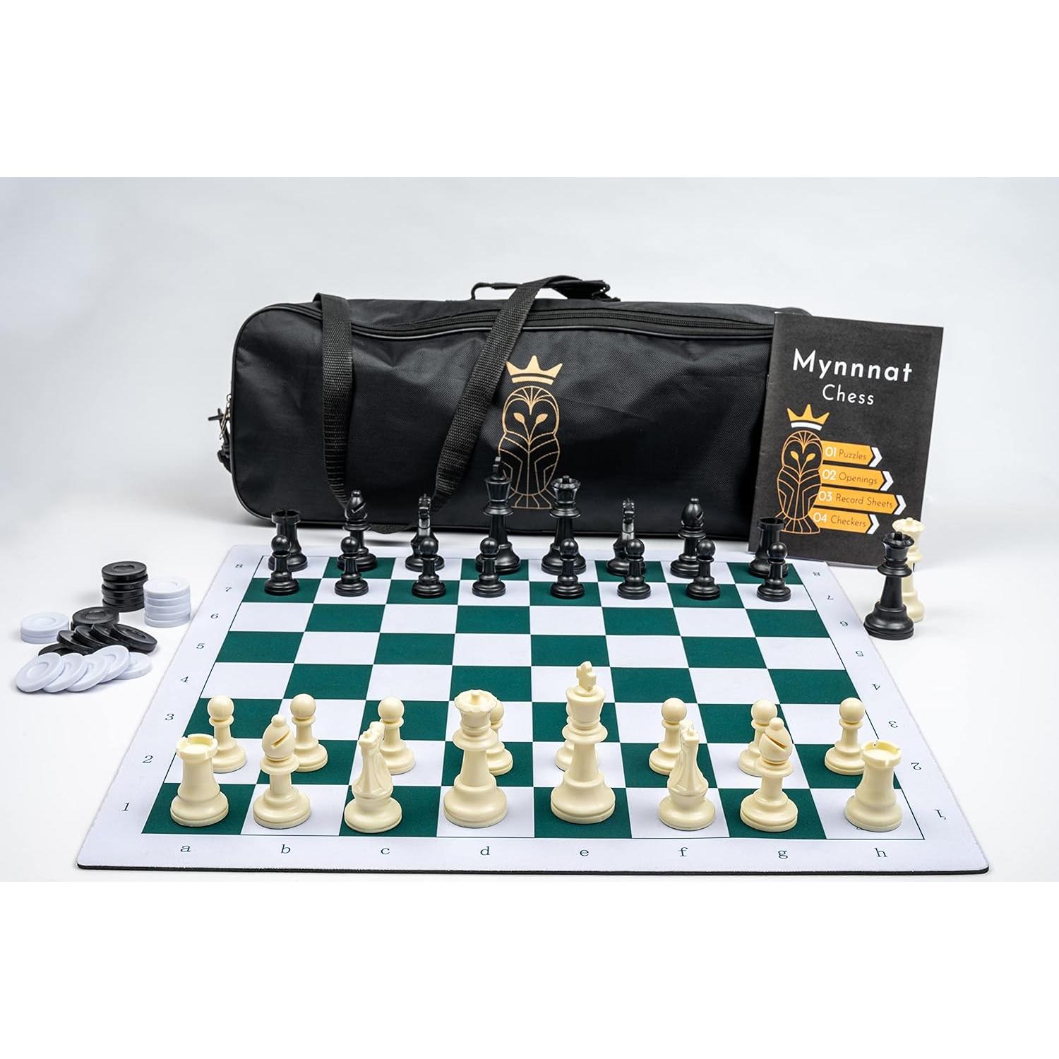 Juego de Ajedrez Profesional Mynnnat - Tablero enrollable y piezas