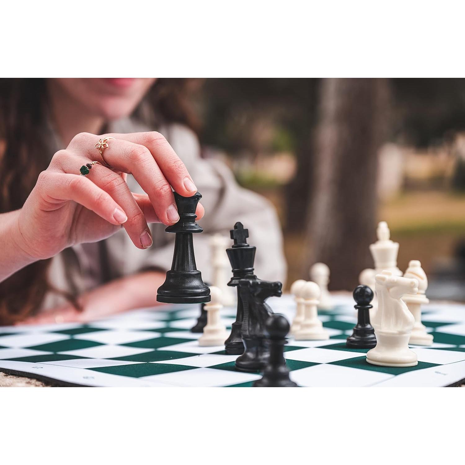 Juego de Ajedrez Profesional Mynnnat - Tablero enrollable y piezas