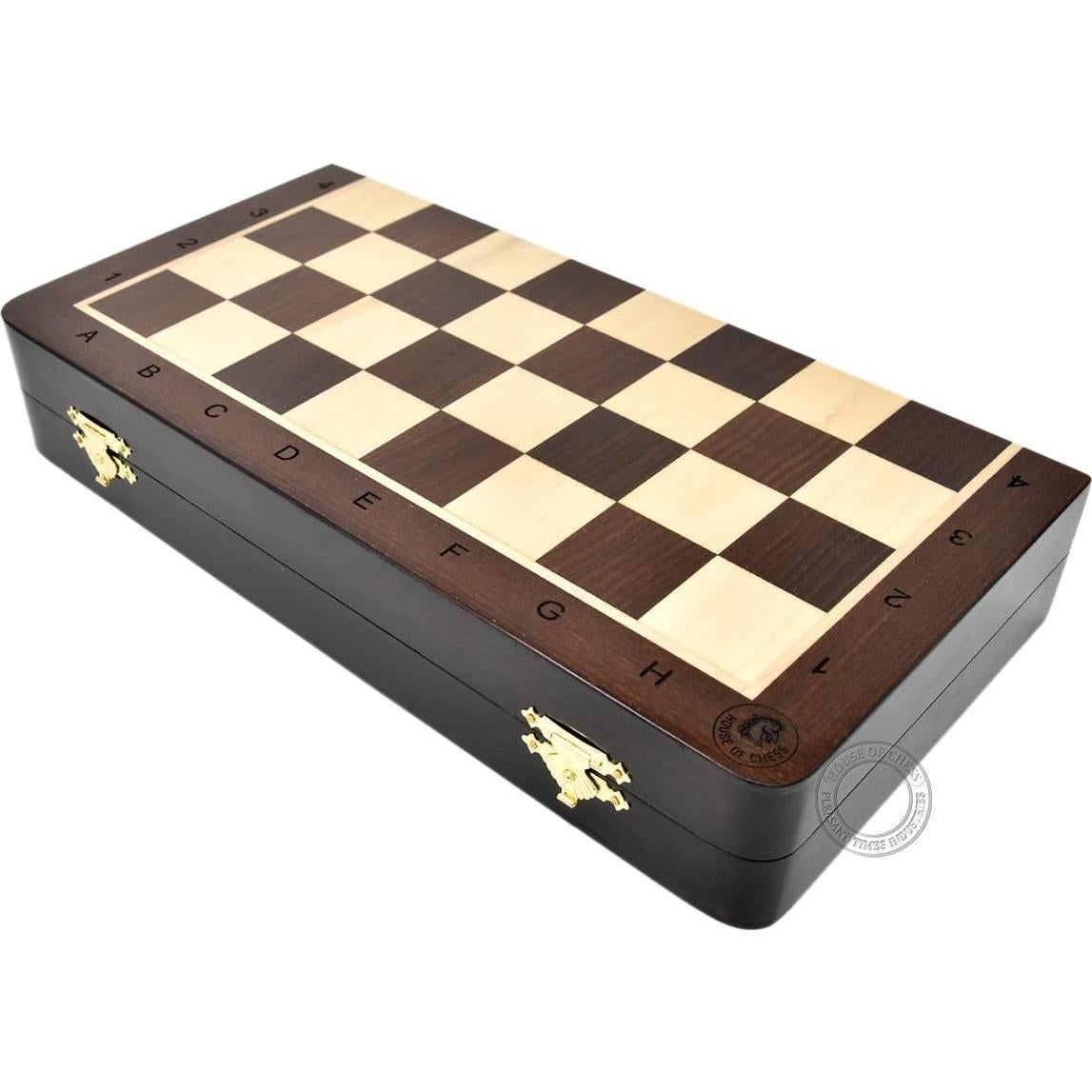 Juego de Ajedrez de Viaje Plegable Magnético de Madera 25.4 cm