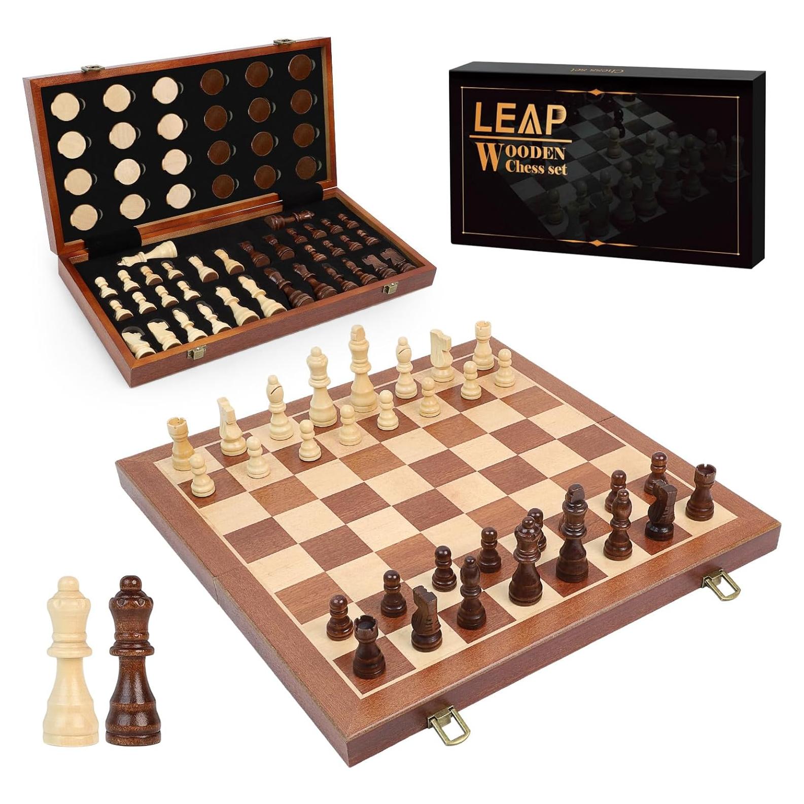 Juego de Ajedrez Plegable LEAP de Madera 40.7 cm Sapele