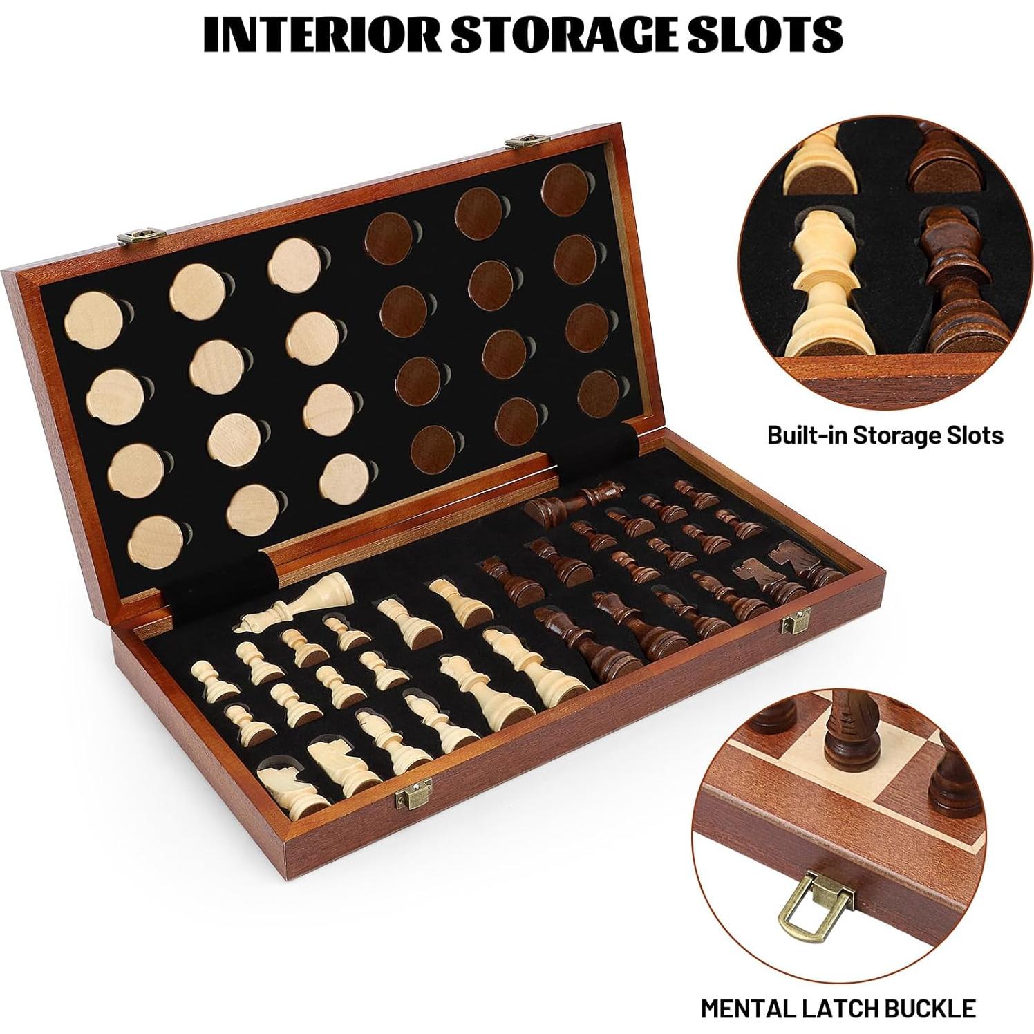 Juego de Ajedrez Plegable LEAP de Madera 40.7 cm Sapele