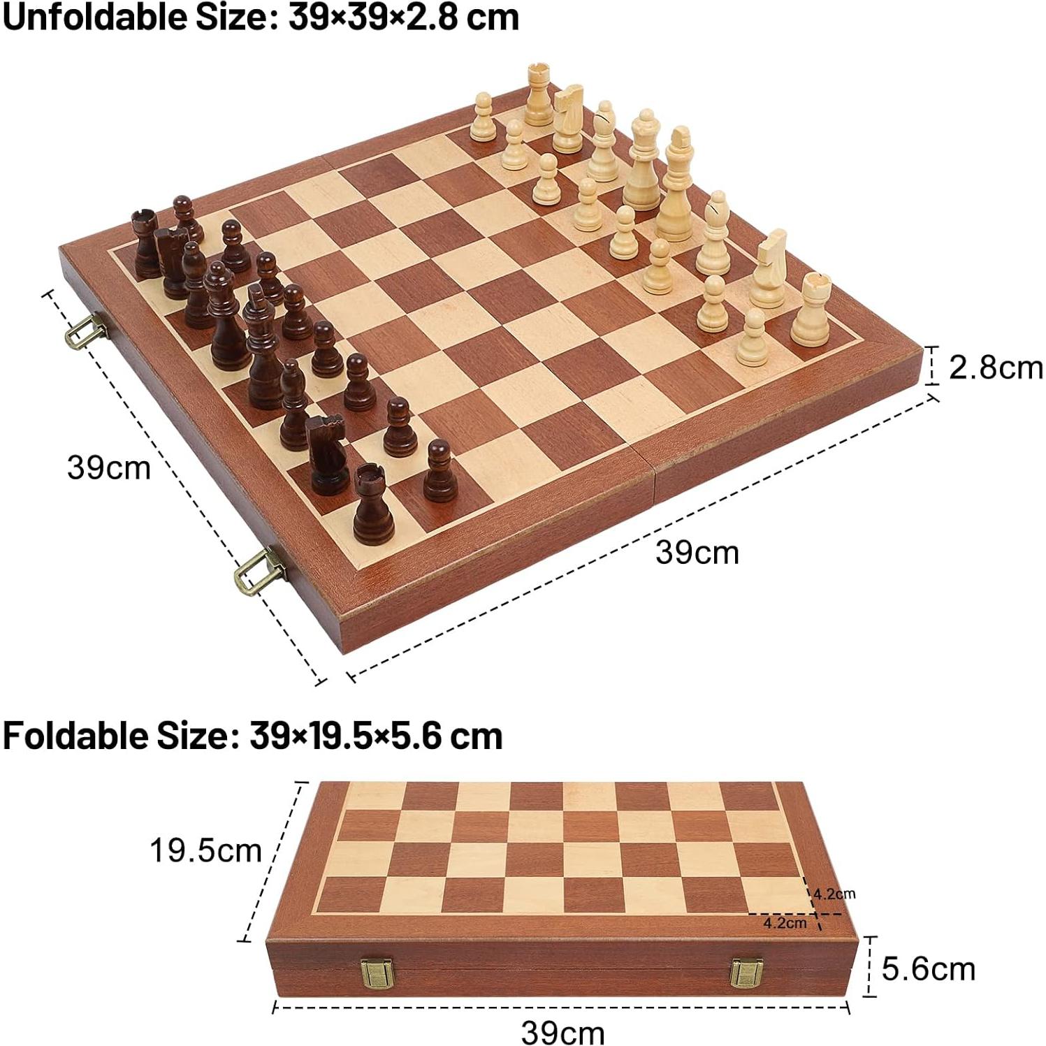 Juego de Ajedrez Plegable LEAP de Madera 40.7 cm Sapele