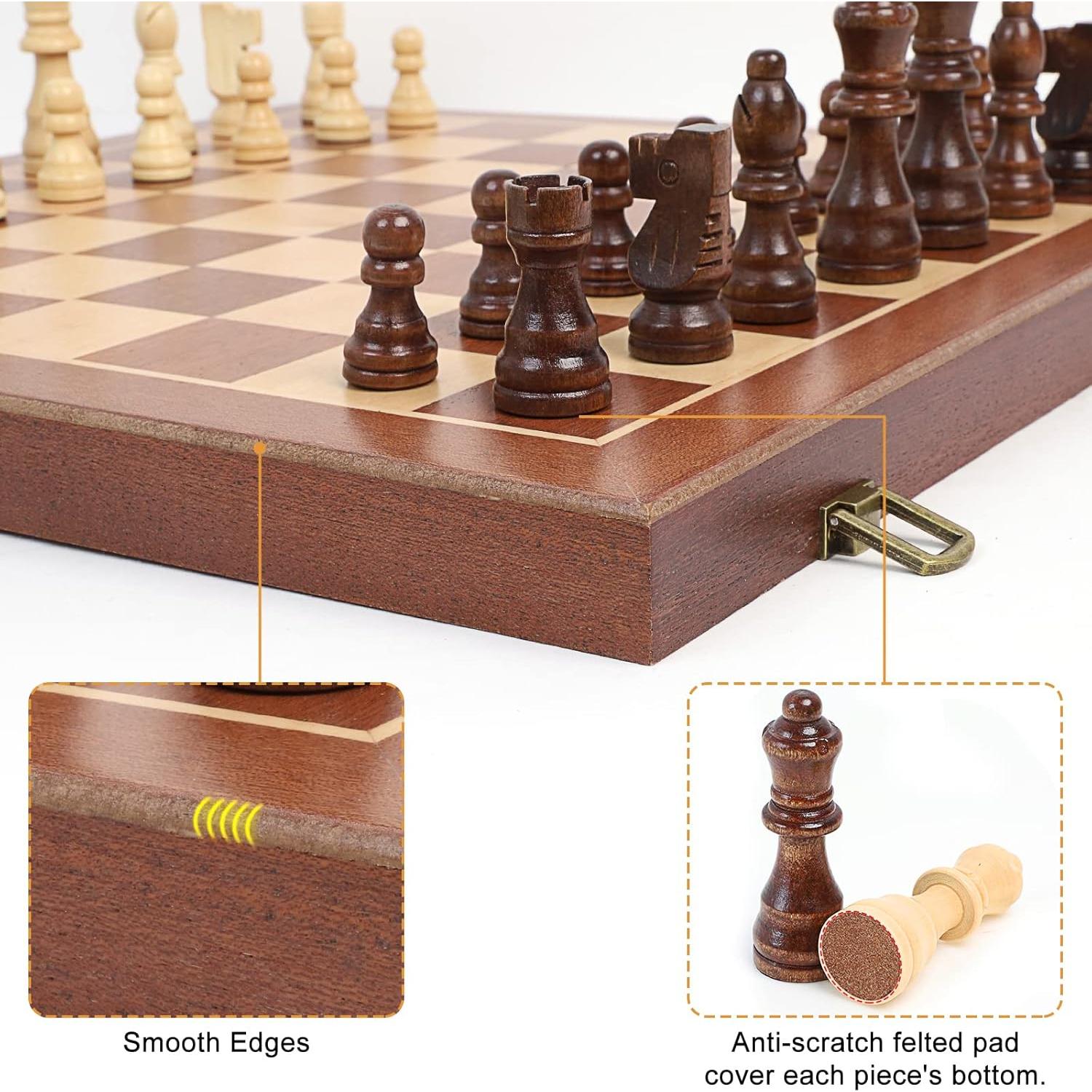 Juego de Ajedrez Plegable LEAP de Madera 40.7 cm Sapele