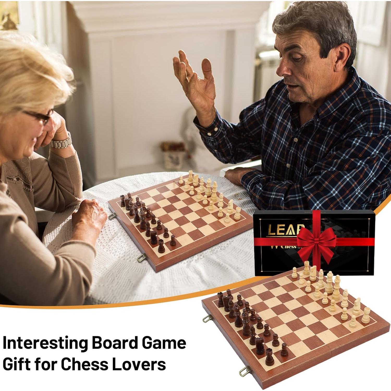 Juego de Ajedrez Plegable LEAP de Madera 40.7 cm Sapele