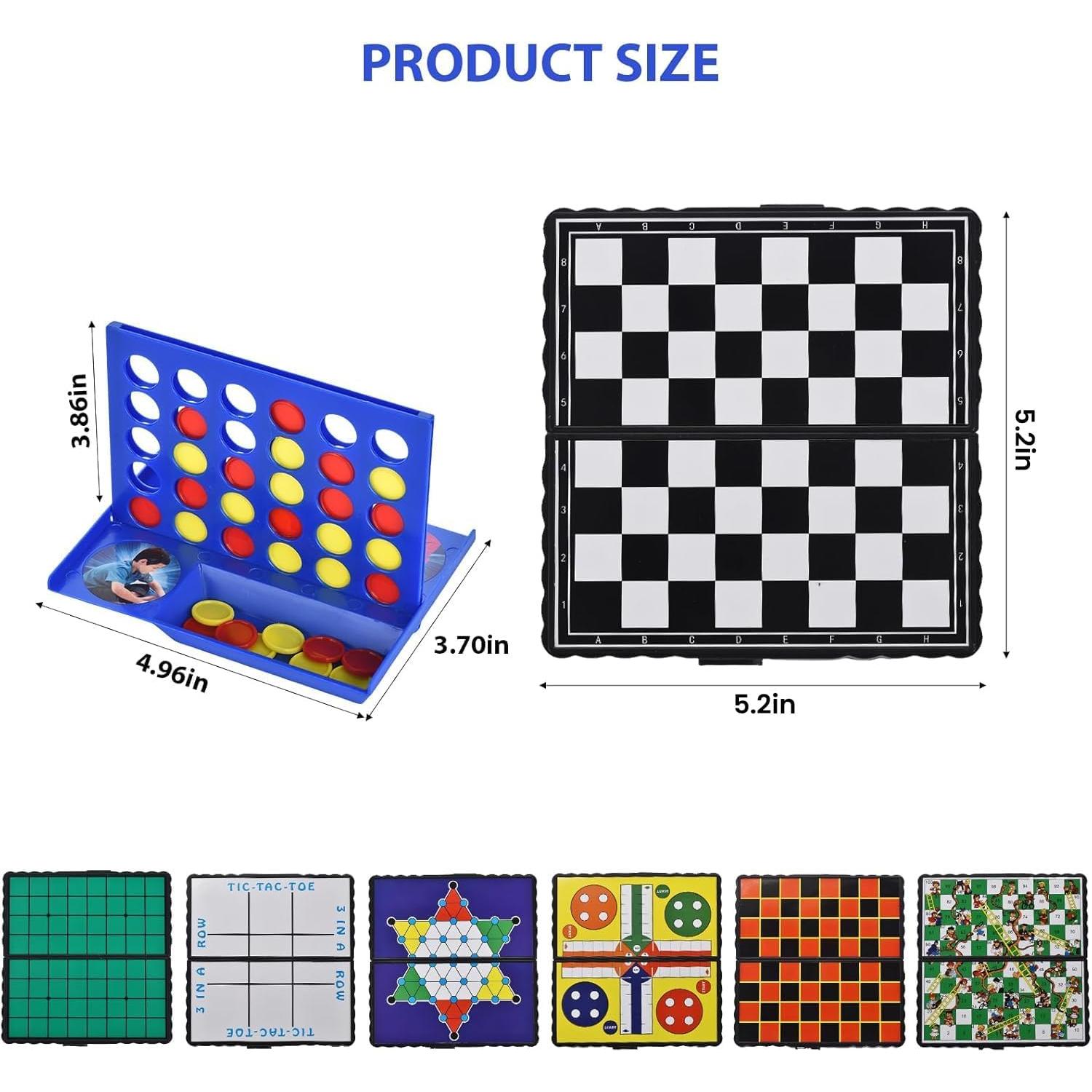 Juego de Ajedrez Magnético Mini 8 en 1 ColorGo Plegable