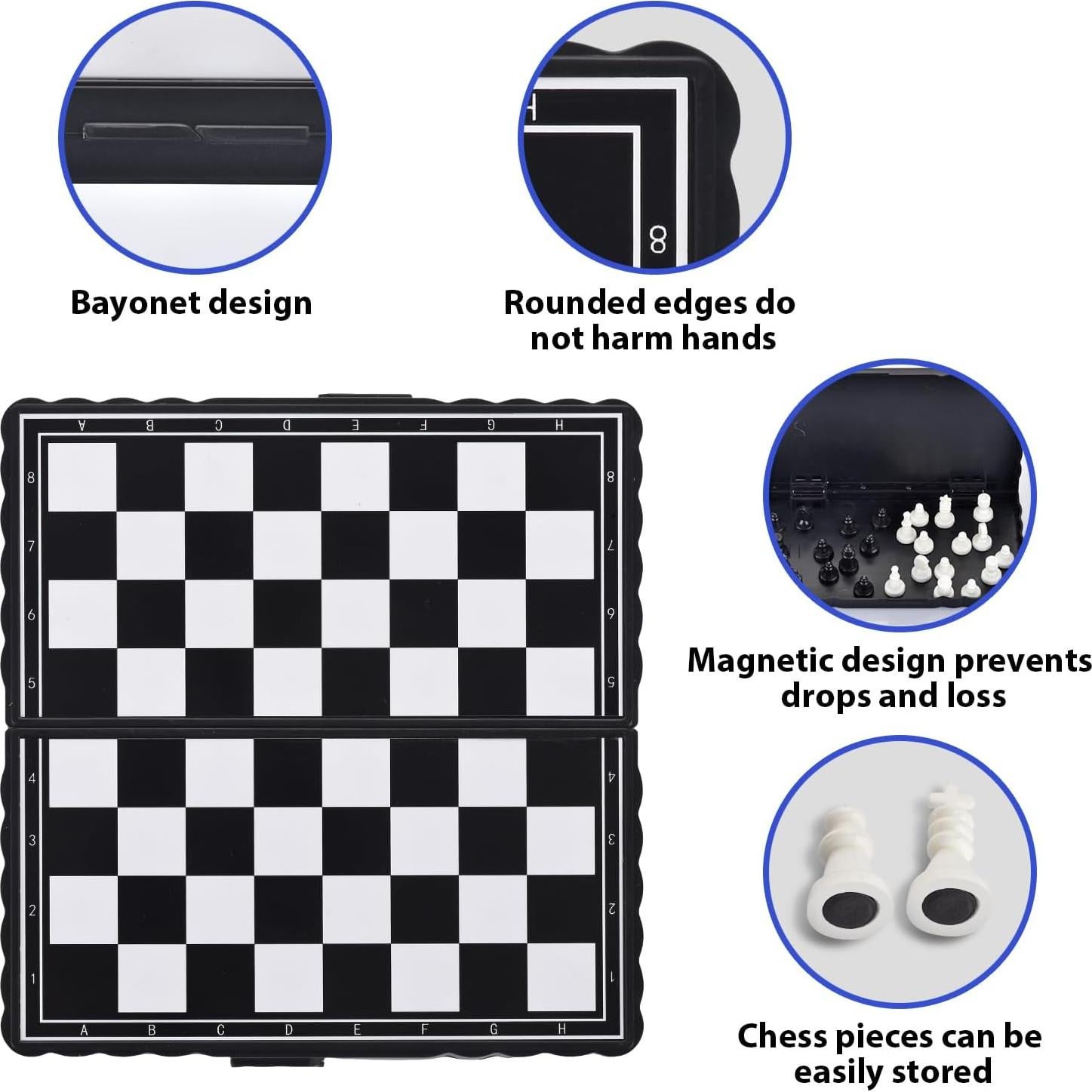 Juego de Ajedrez Magnético Mini 8 en 1 ColorGo Plegable