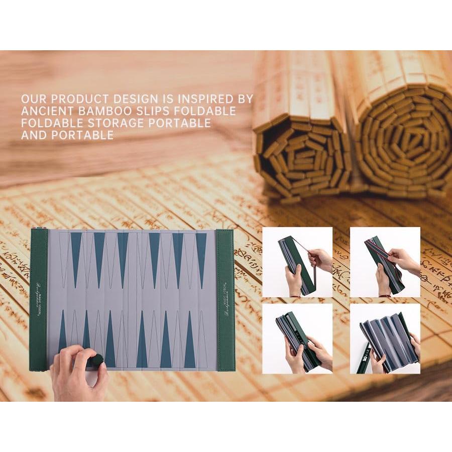 Juego de Backgammon Plegable Magic Vosom Verde Pasto