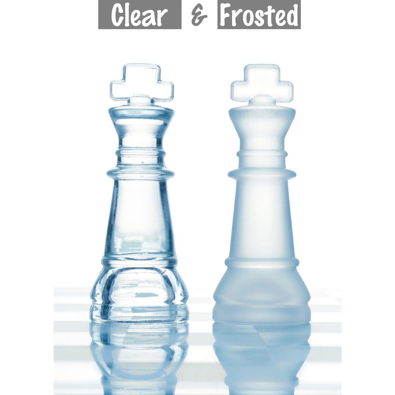 Juego de Ajedrez de Vidrio Gamie 30.48 cm - 32 Piezas Elegantes