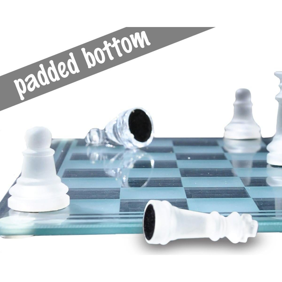 Juego de Ajedrez de Vidrio Gamie 30.48 cm - 32 Piezas Elegantes