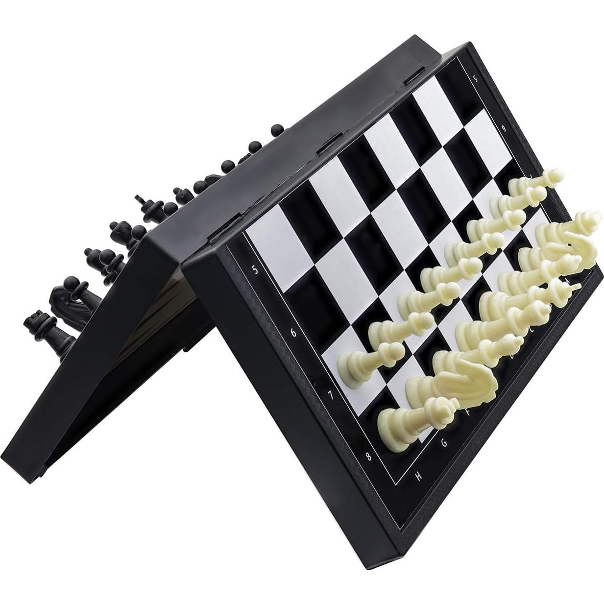 Juego de Mesa 5 en 1 Magnético BUYESS - Ajedrez, Damas, Dominó, Backgammon y Cartas Mini