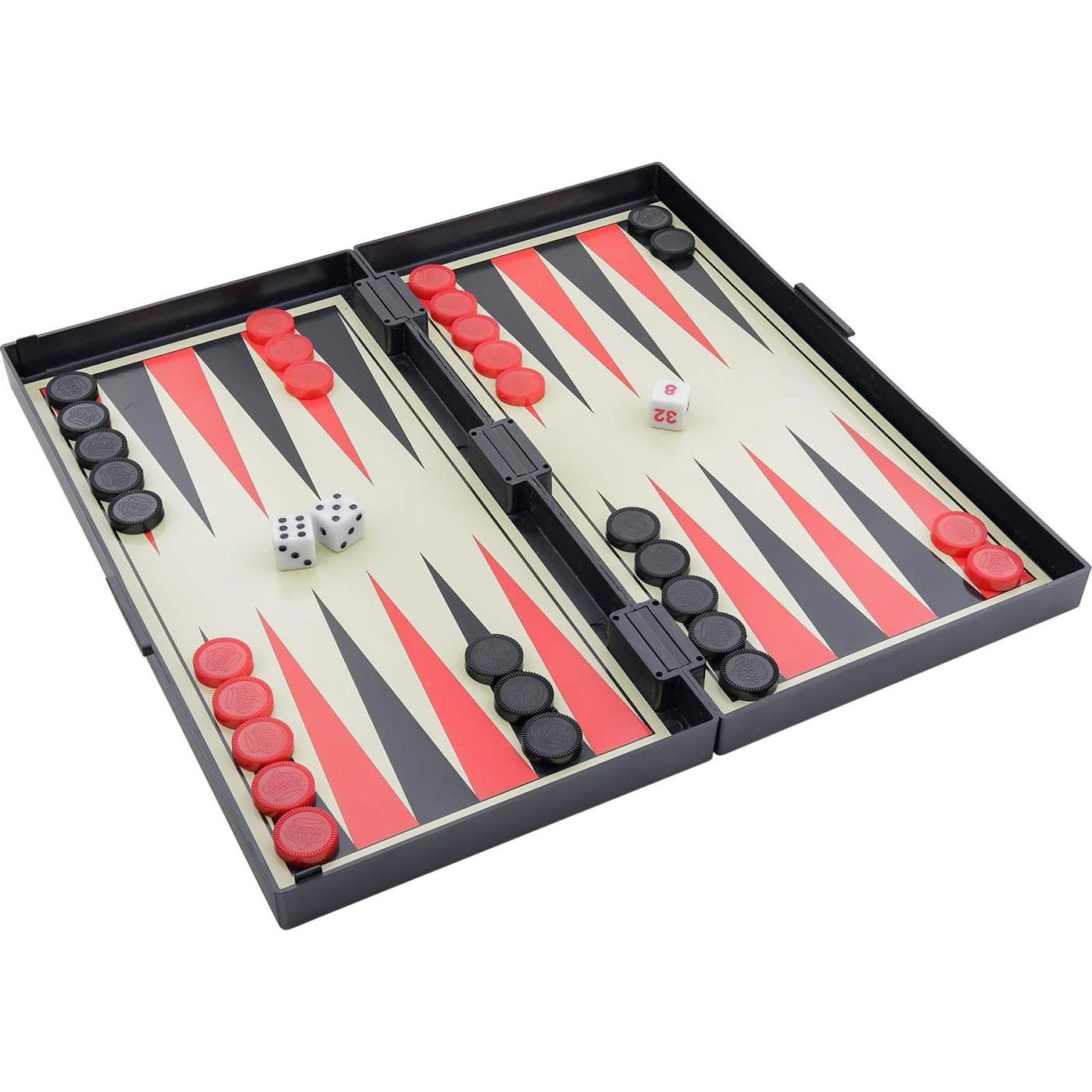Juego de Mesa 5 en 1 Magnético BUYESS - Ajedrez, Damas, Dominó, Backgammon y Cartas Mini