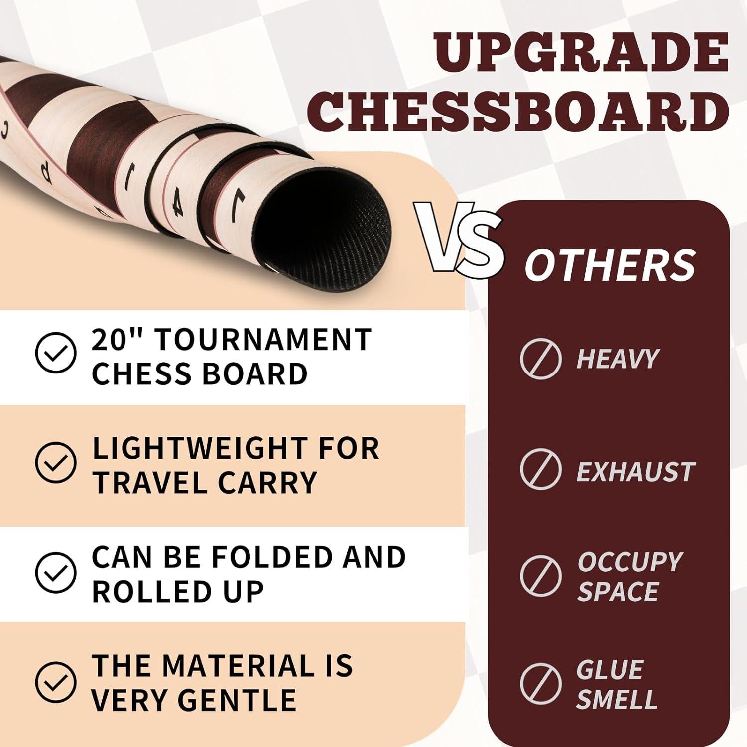 Tablero de Ajedrez Enrollado LEAP 50.8 cm Antideslizante